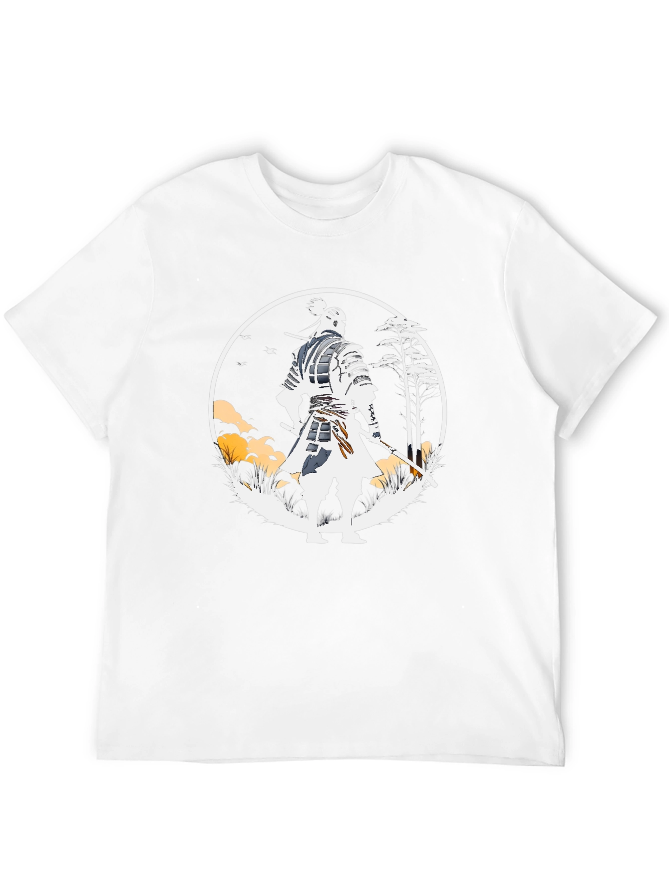 Samurai Graphic Print Black T-Shirt