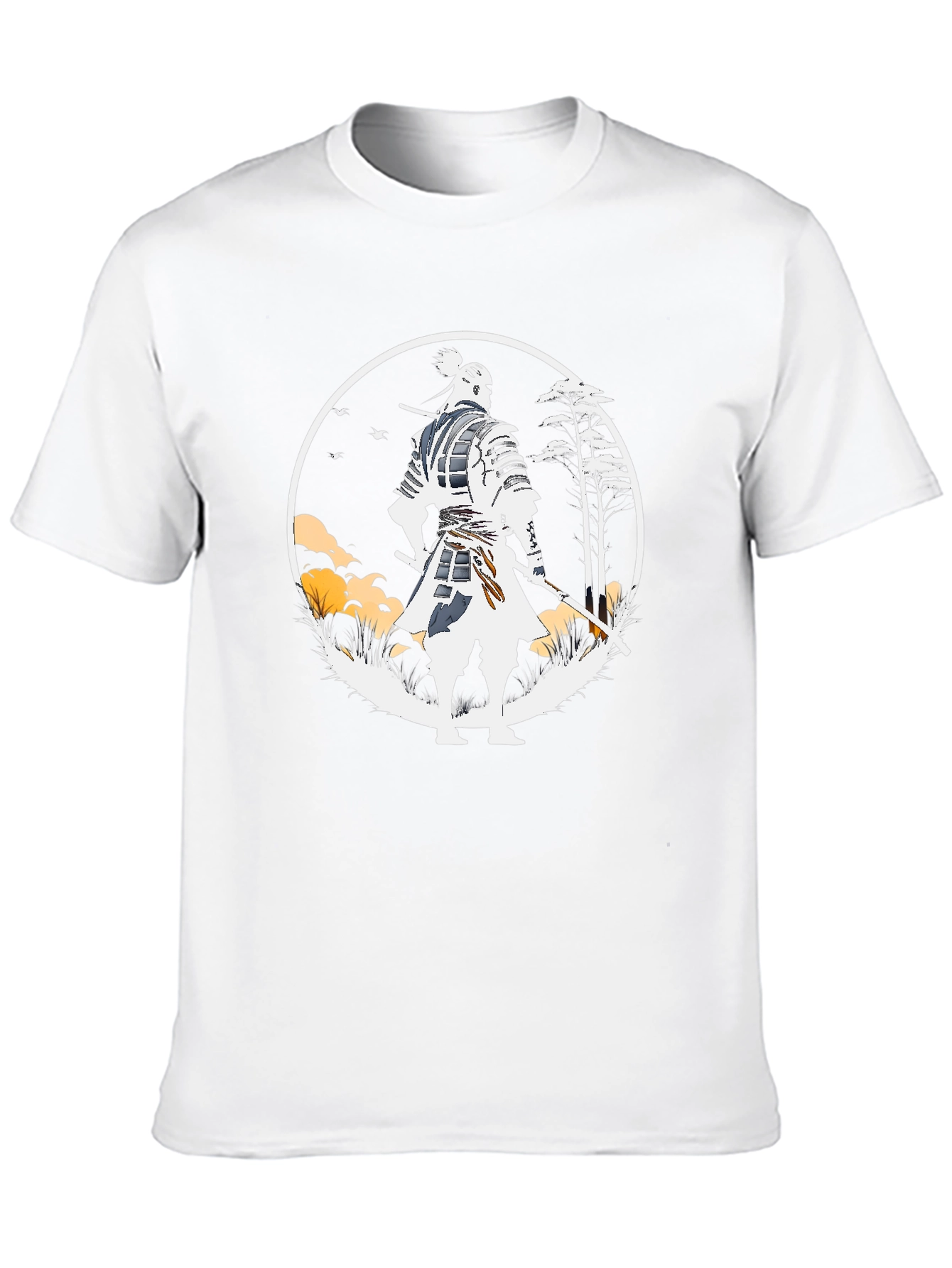 Samurai Graphic Print Black T-Shirt