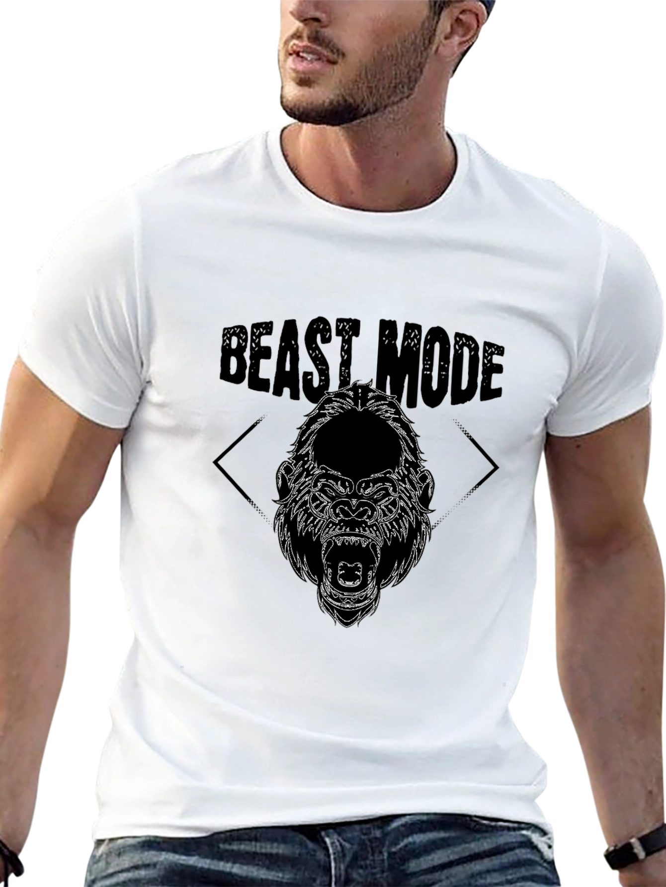 Beast Mode Gorilla Graphic T-Shirt - Black