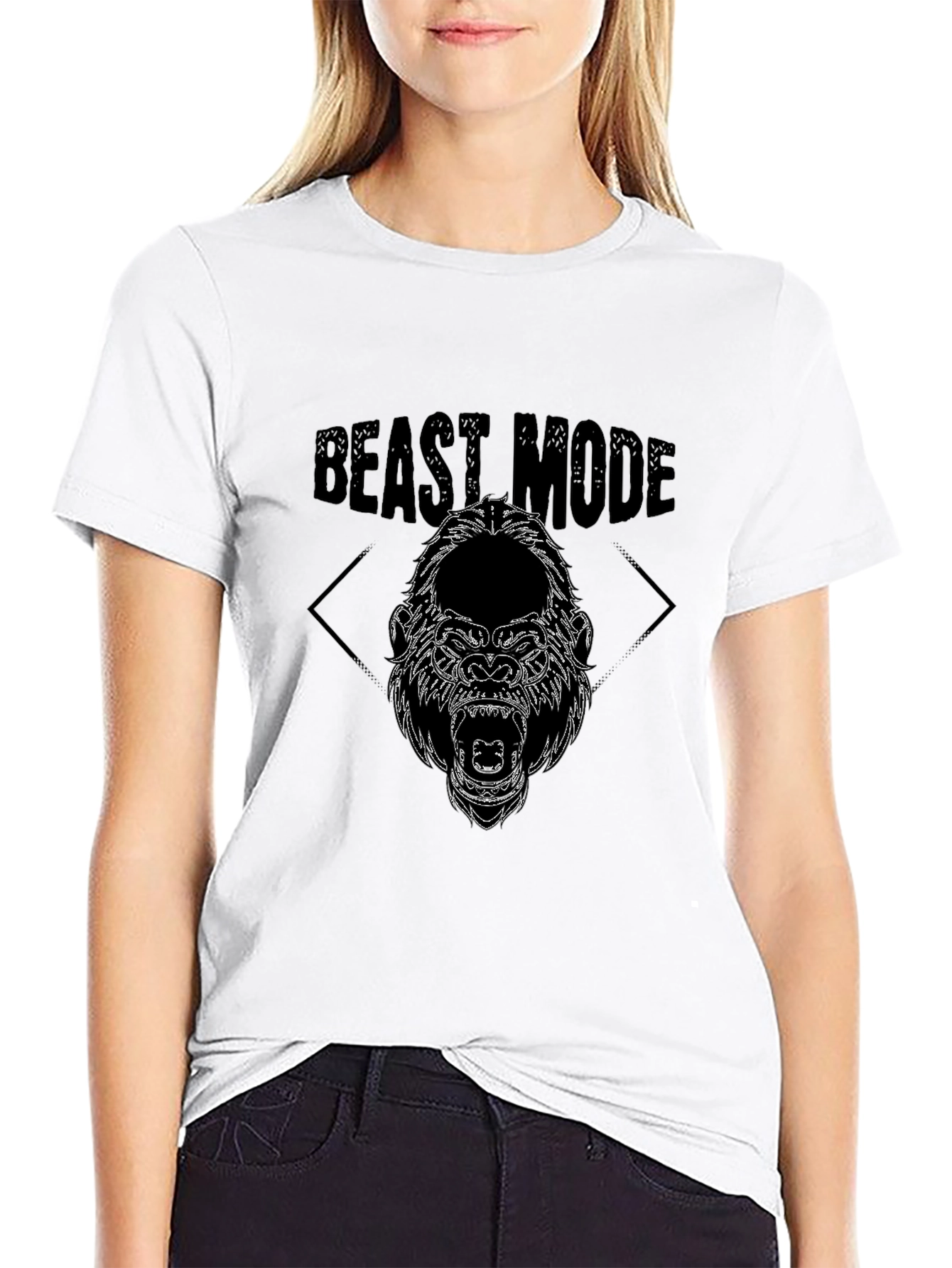 Beast Mode Gorilla Graphic T-Shirt - Black