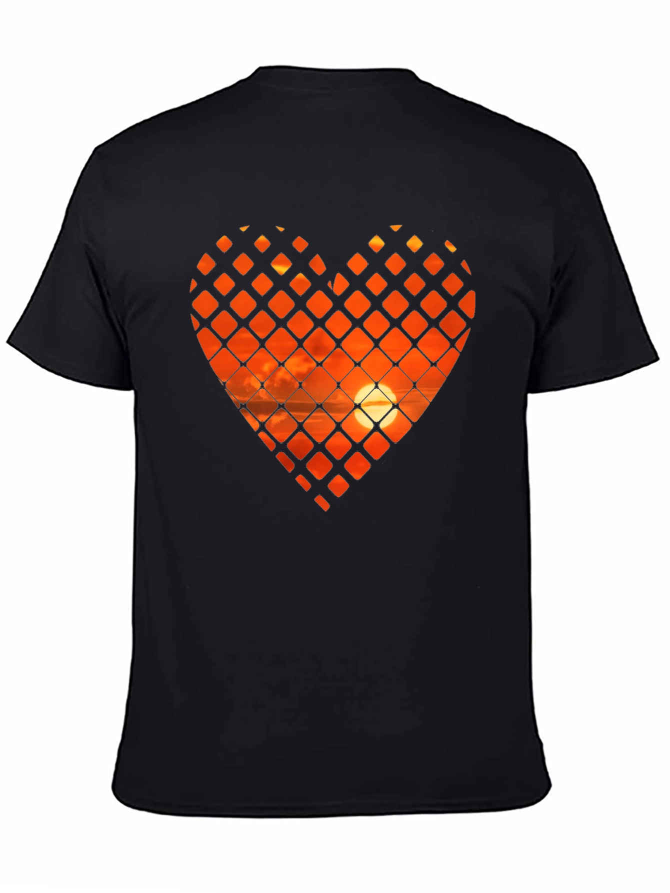 Sunset Heart Graphic T-Shirt - Stylish Crew Neck Tee