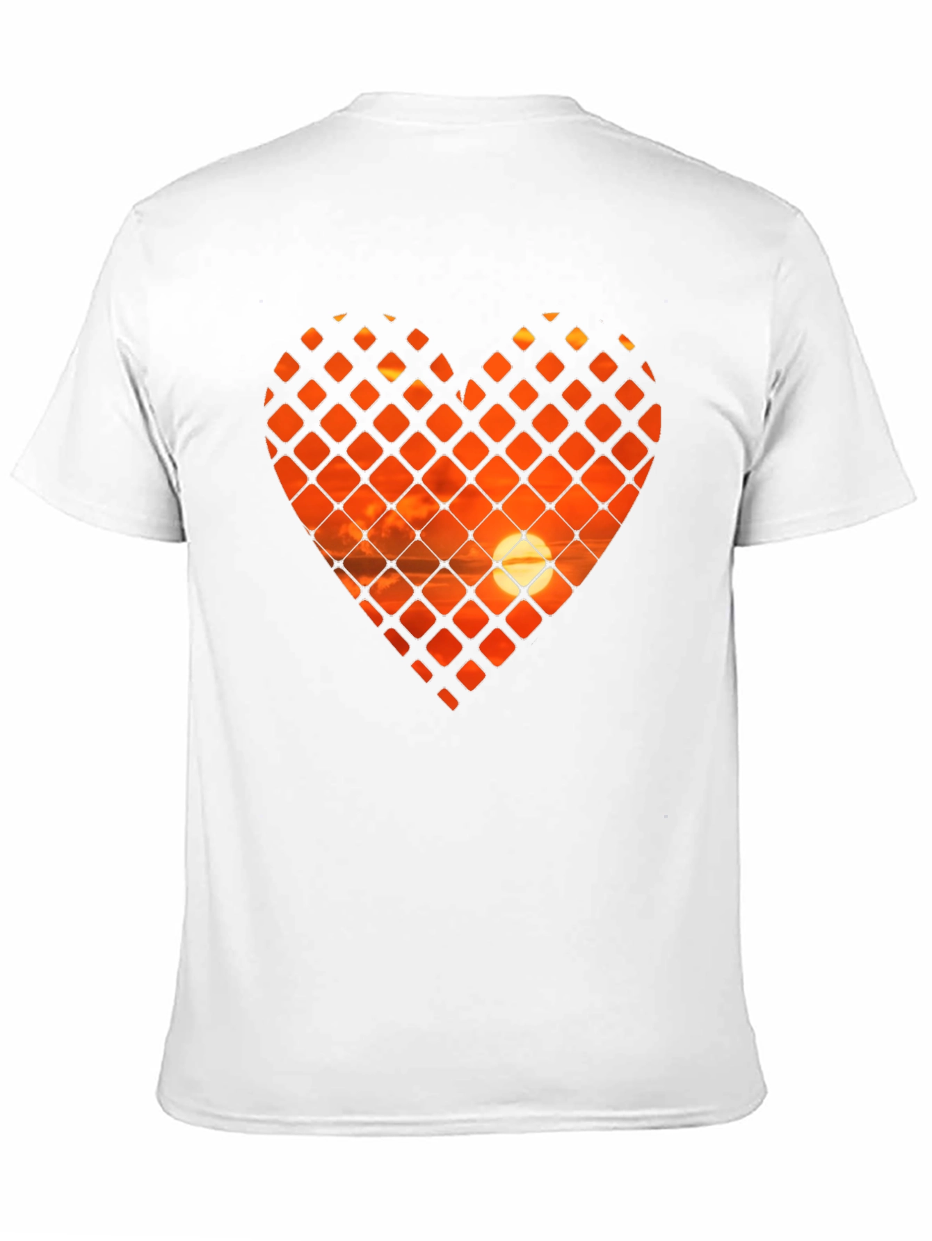 Sunset Heart Graphic T-Shirt - Stylish Crew Neck Tee