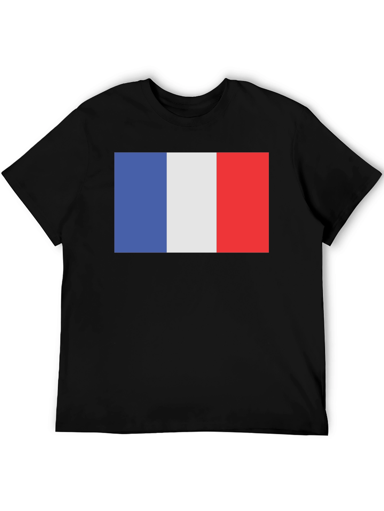 French Flag T-Shirt - Black Short Sleeve