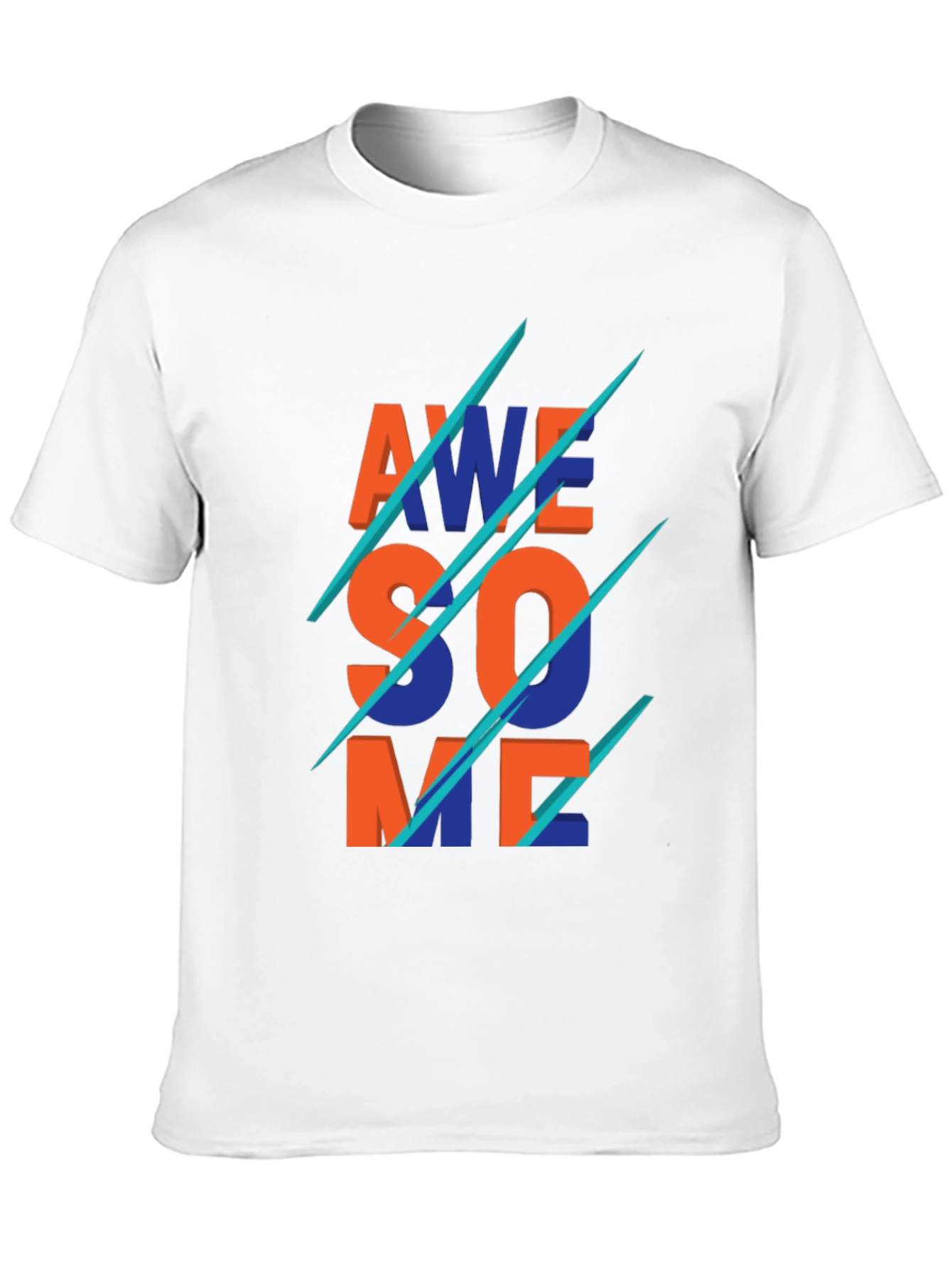 Awesome Graphic Print Crew Neck T-Shirt