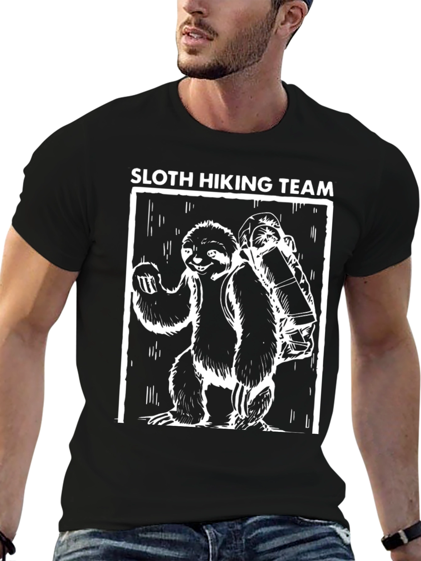 Sloth Hiking Team Graphic T-Shirt