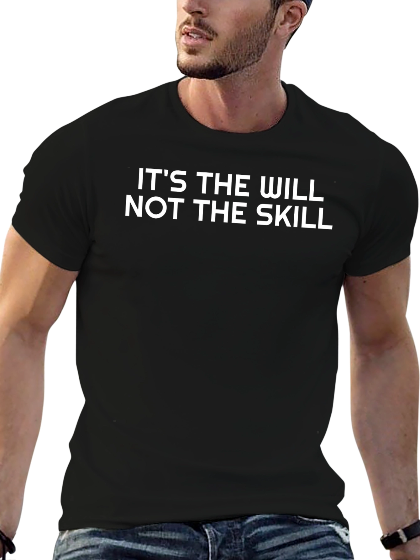 Will Not Skill Graphic Print Black T-Shirt