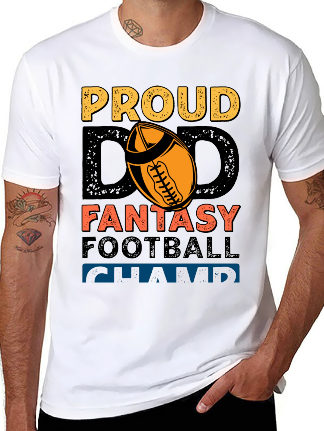 Proud Dad Fantasy Football Champ Graphic Tee