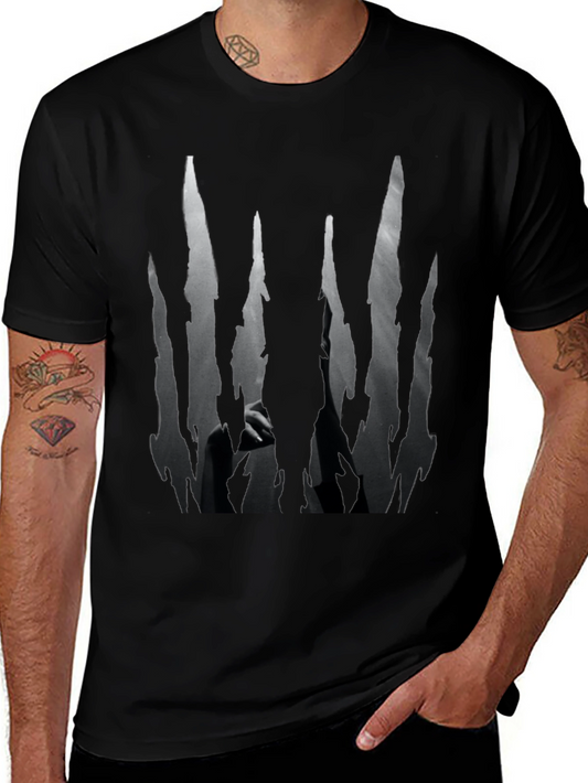 Edgy Black T-Shirt with Abstract Graphic