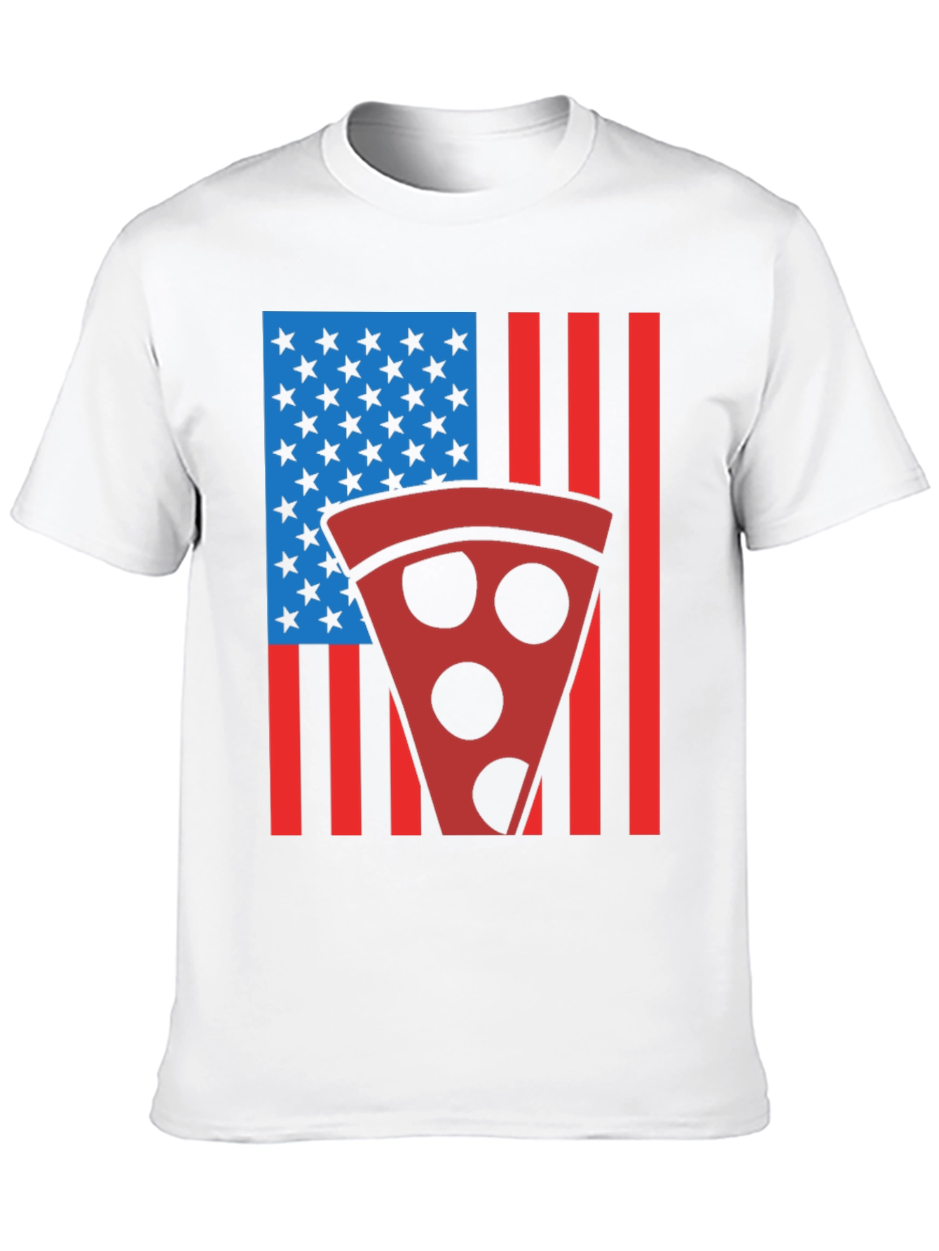 Pizza American Flag Graphic T-Shirt