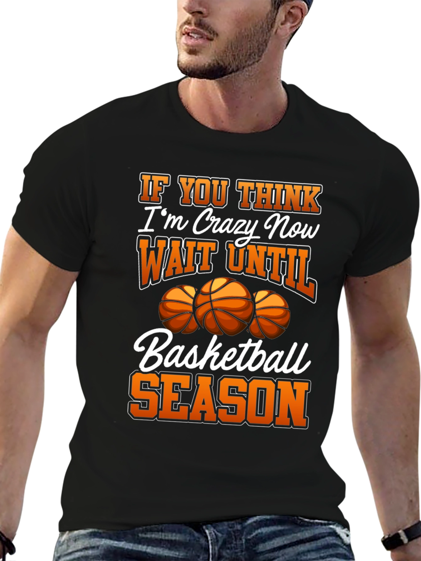 Basketball Season Crazy Fan Graphic Tee