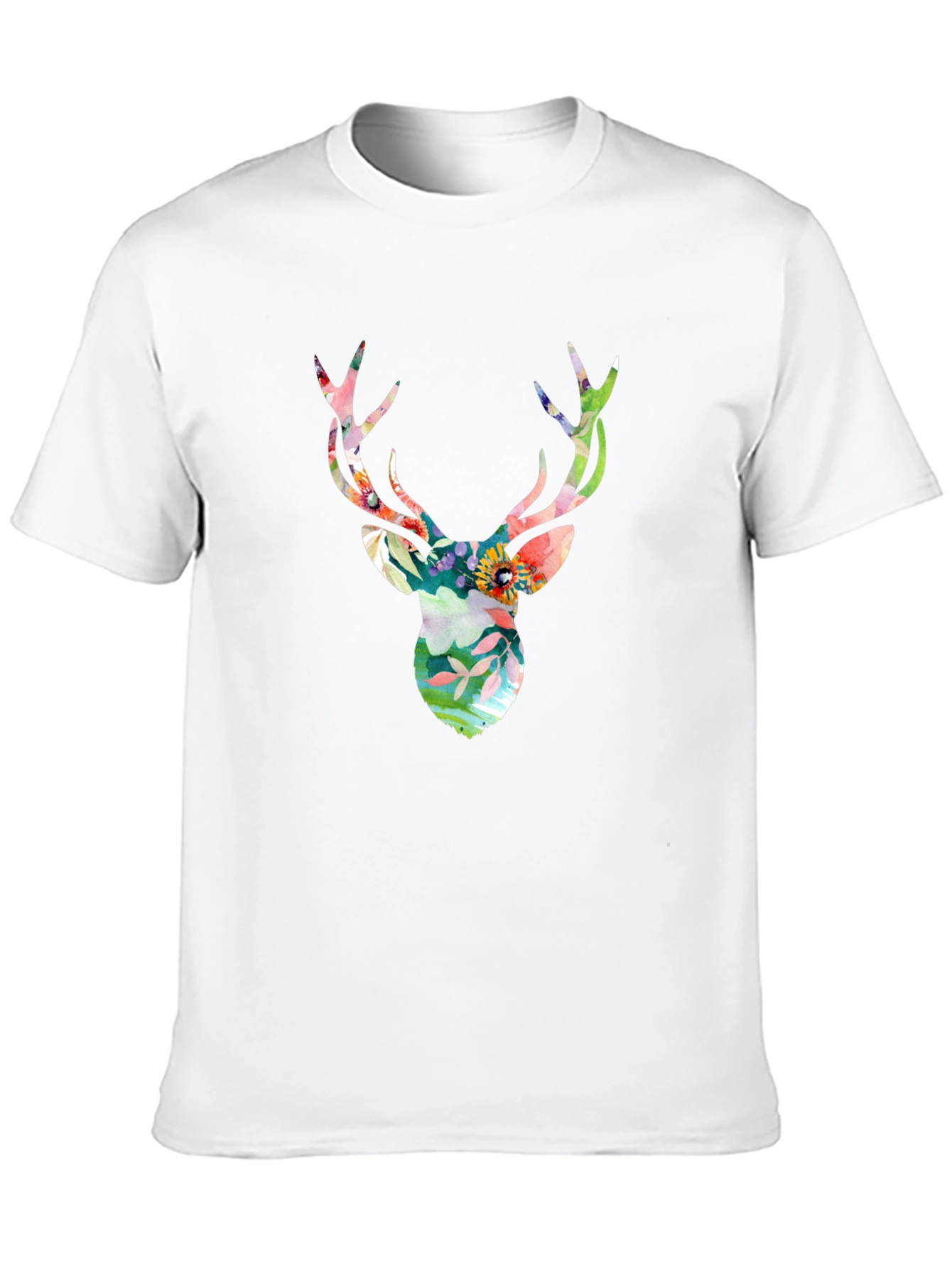 Floral Deer Head Graphic Tee