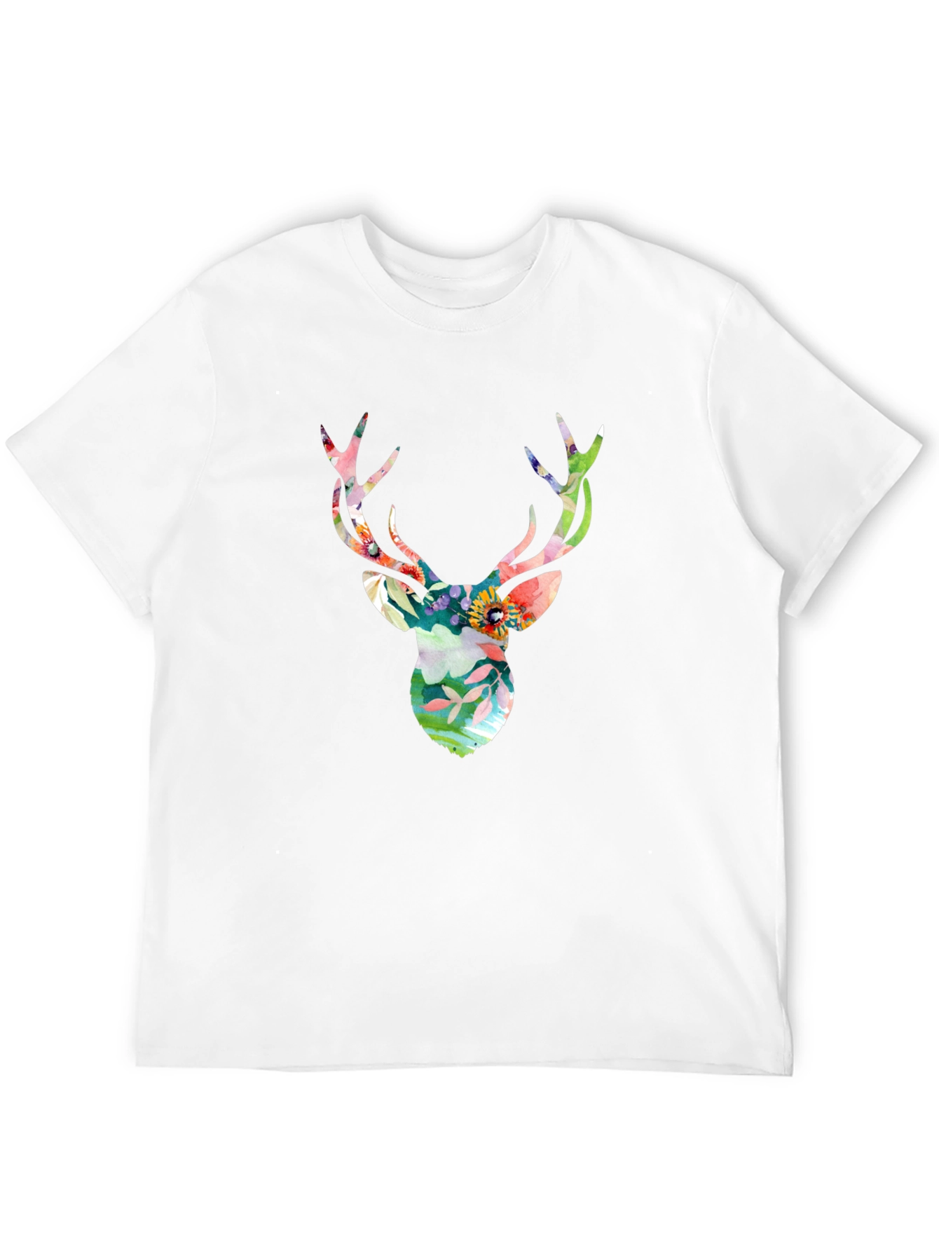 Floral Deer Head Graphic Tee