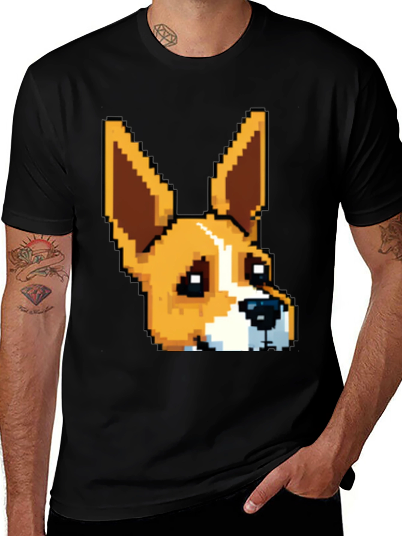 Pixel Art Dog T-Shirt - Cute Graphic Tee
