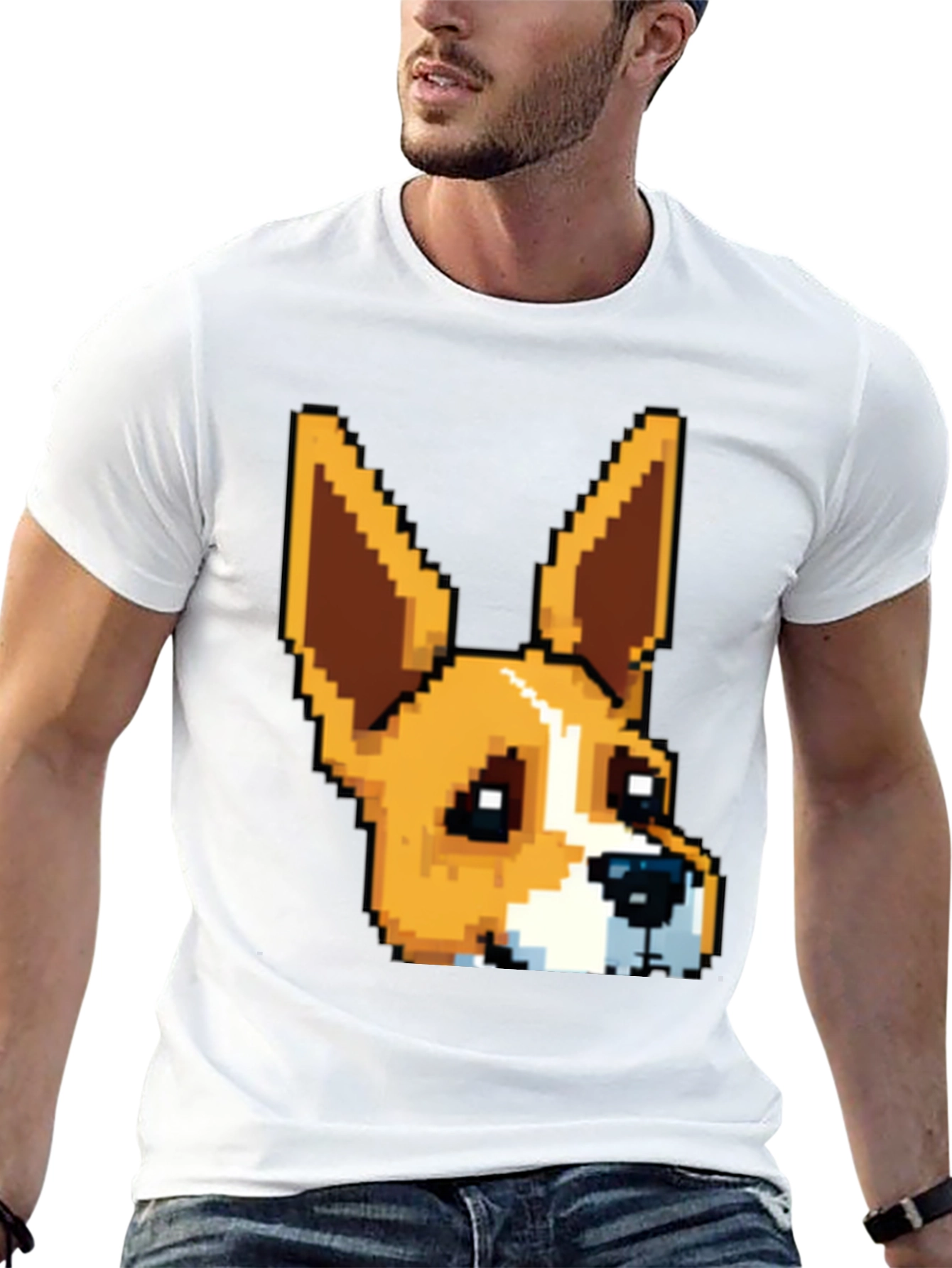 Pixel Art Dog T-Shirt - Cute Graphic Tee