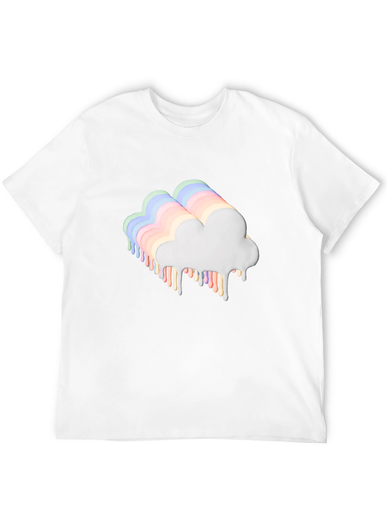 Dripping Rainbow Cloud Graphic Tee - Black