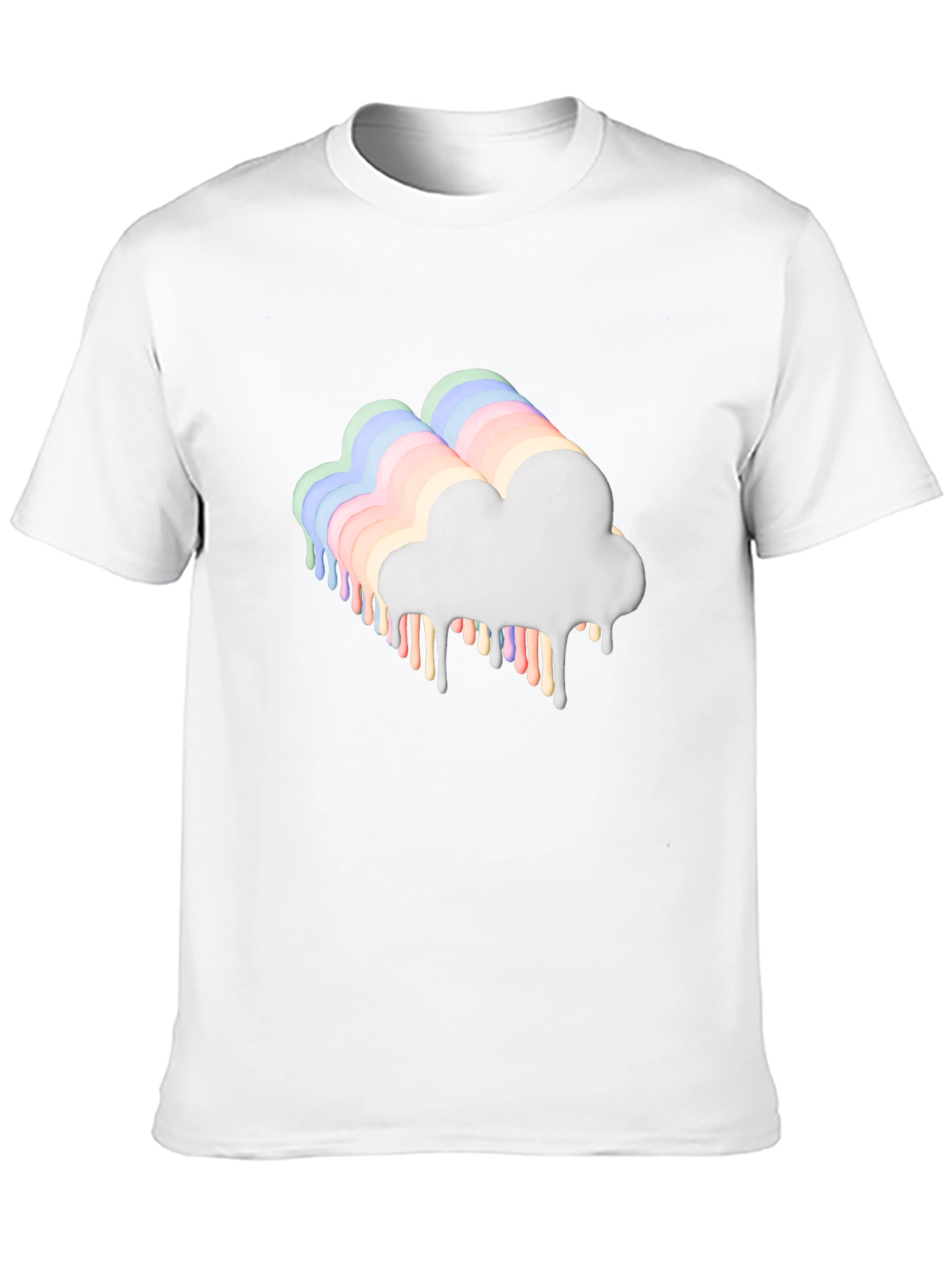 Dripping Rainbow Cloud Graphic Tee - Black