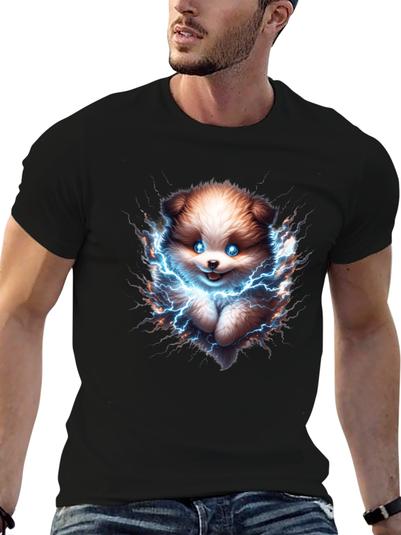 Electric Puppy T-Shirt - Black Cotton Tee