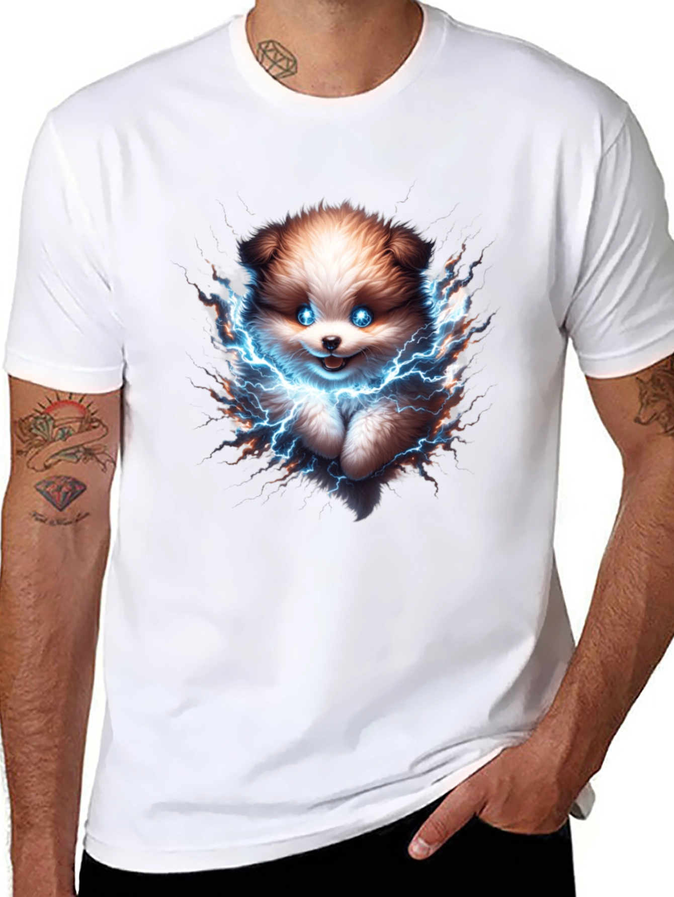 Electric Puppy T-Shirt - Black Cotton Tee