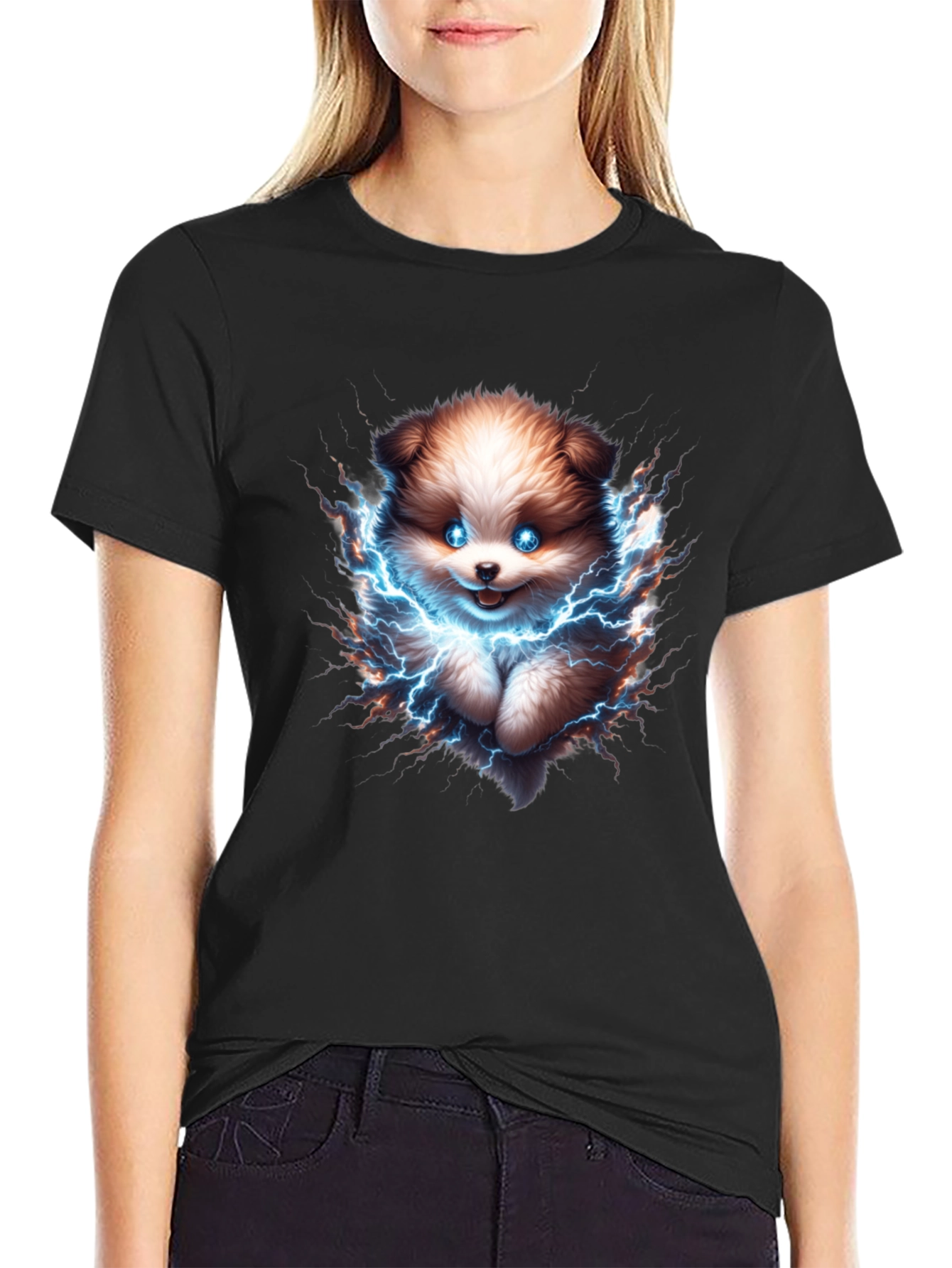 Electric Puppy T-Shirt - Black Cotton Tee