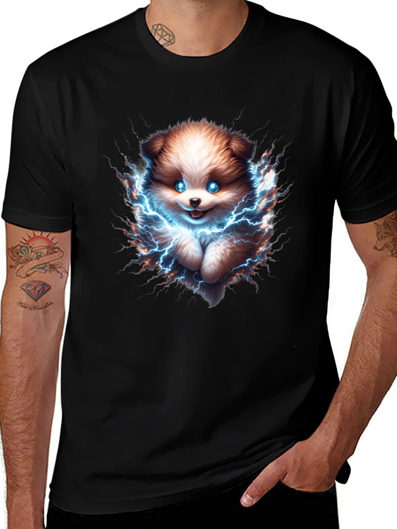 Electric Puppy T-Shirt - Black Cotton Tee