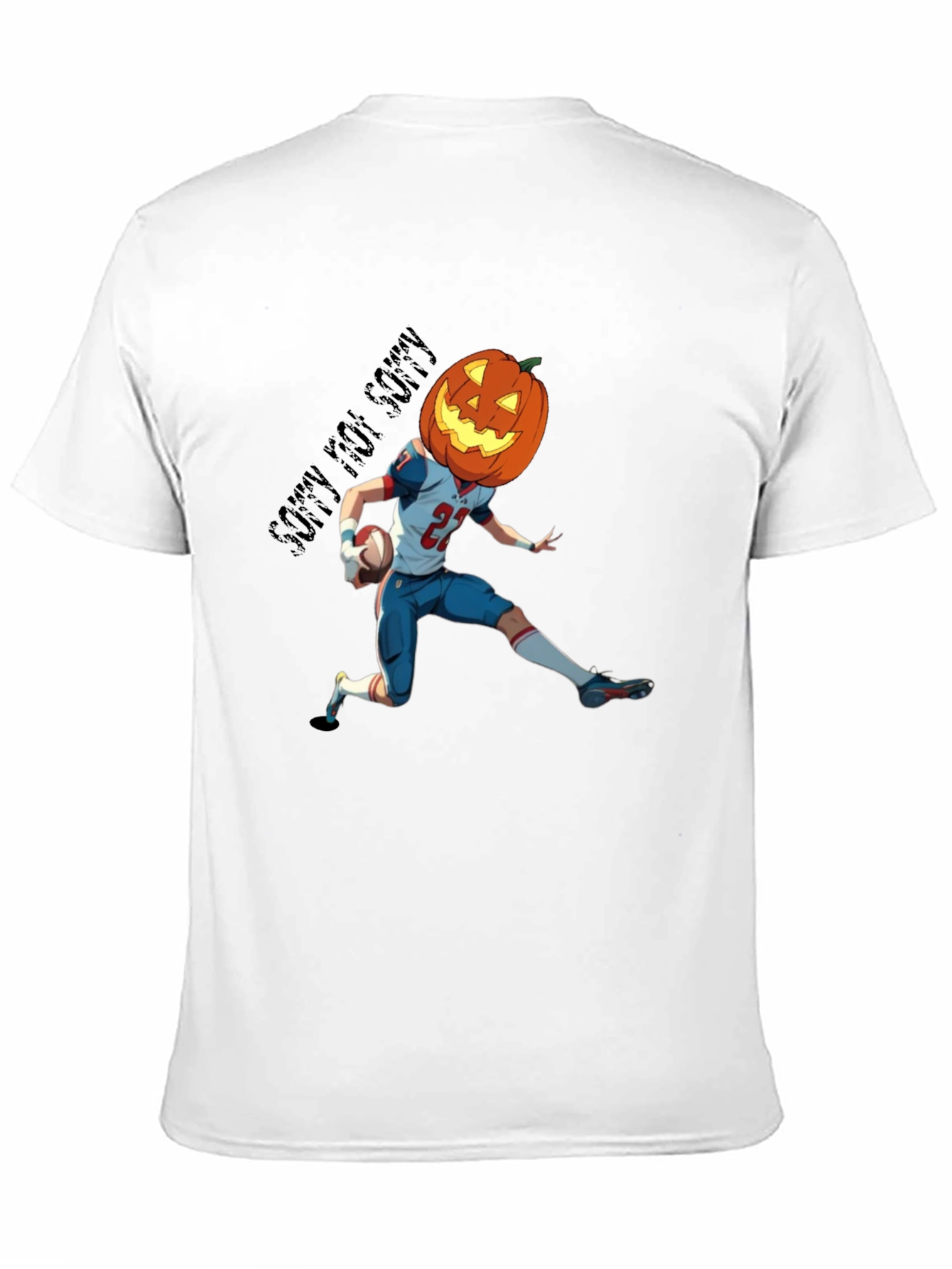 Halloween Football Pumpkin Head T-Shirt