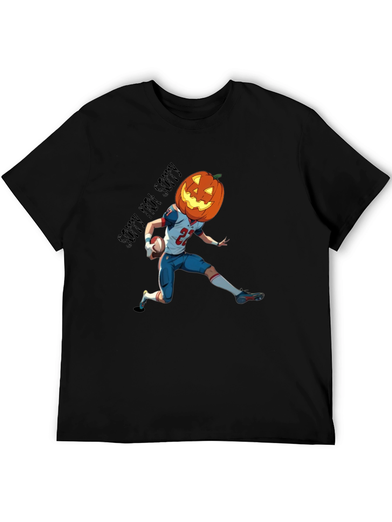 Halloween Football Pumpkin Head T-Shirt