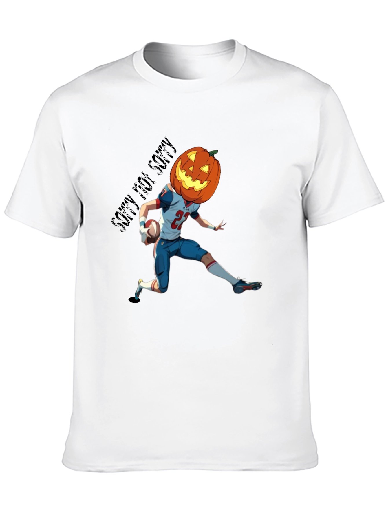 Halloween Football Pumpkin Head T-Shirt