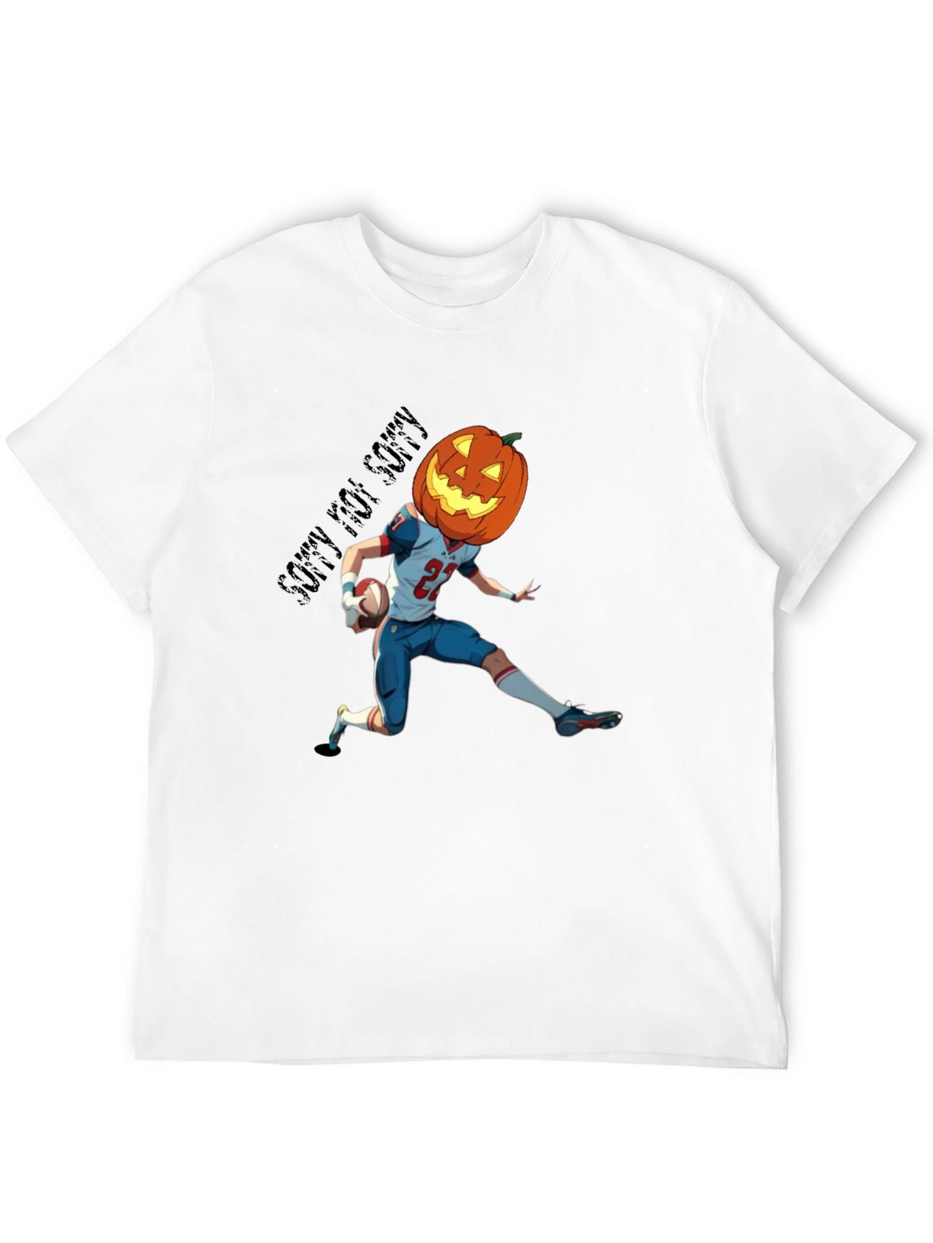Halloween Football Pumpkin Head T-Shirt