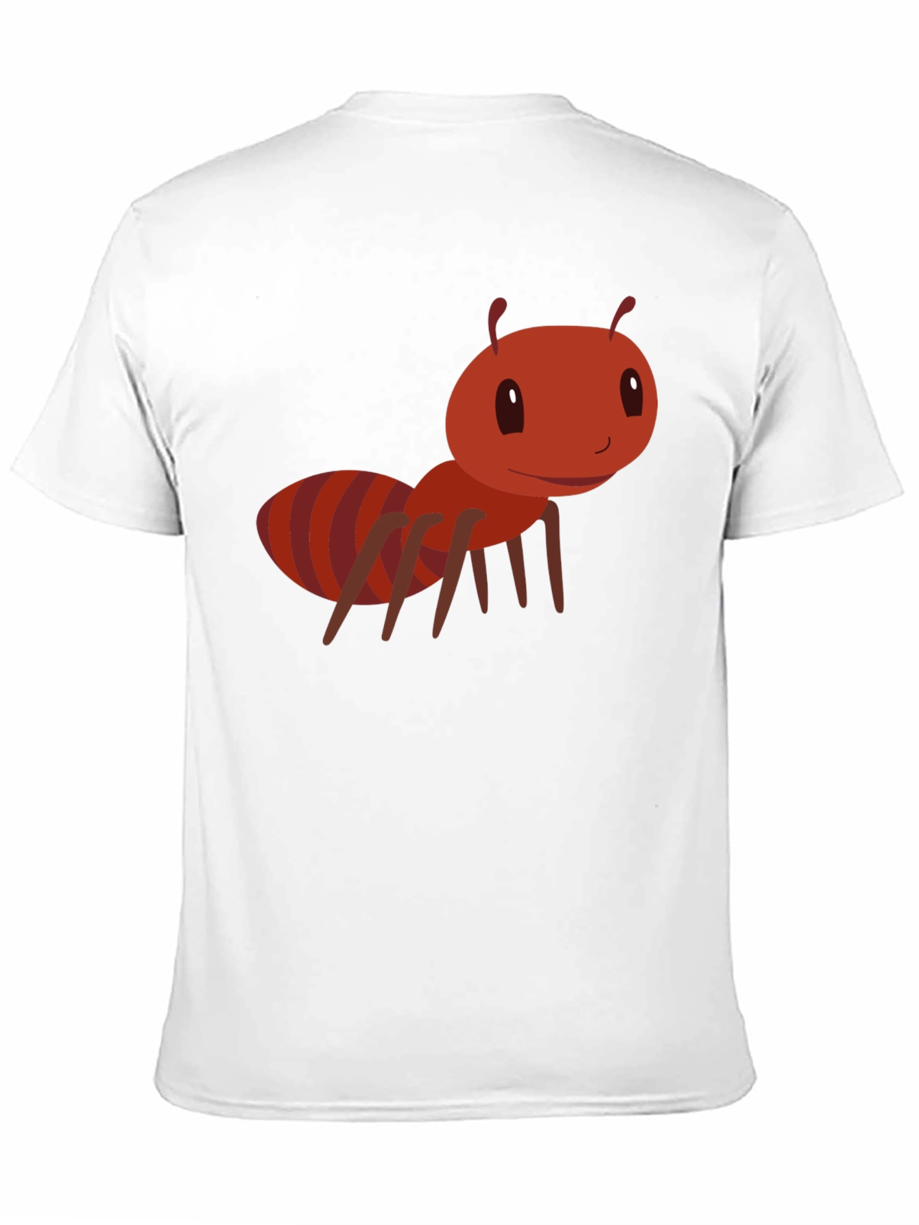 Cute Cartoon Ant Graphic Tee - Black Cotton