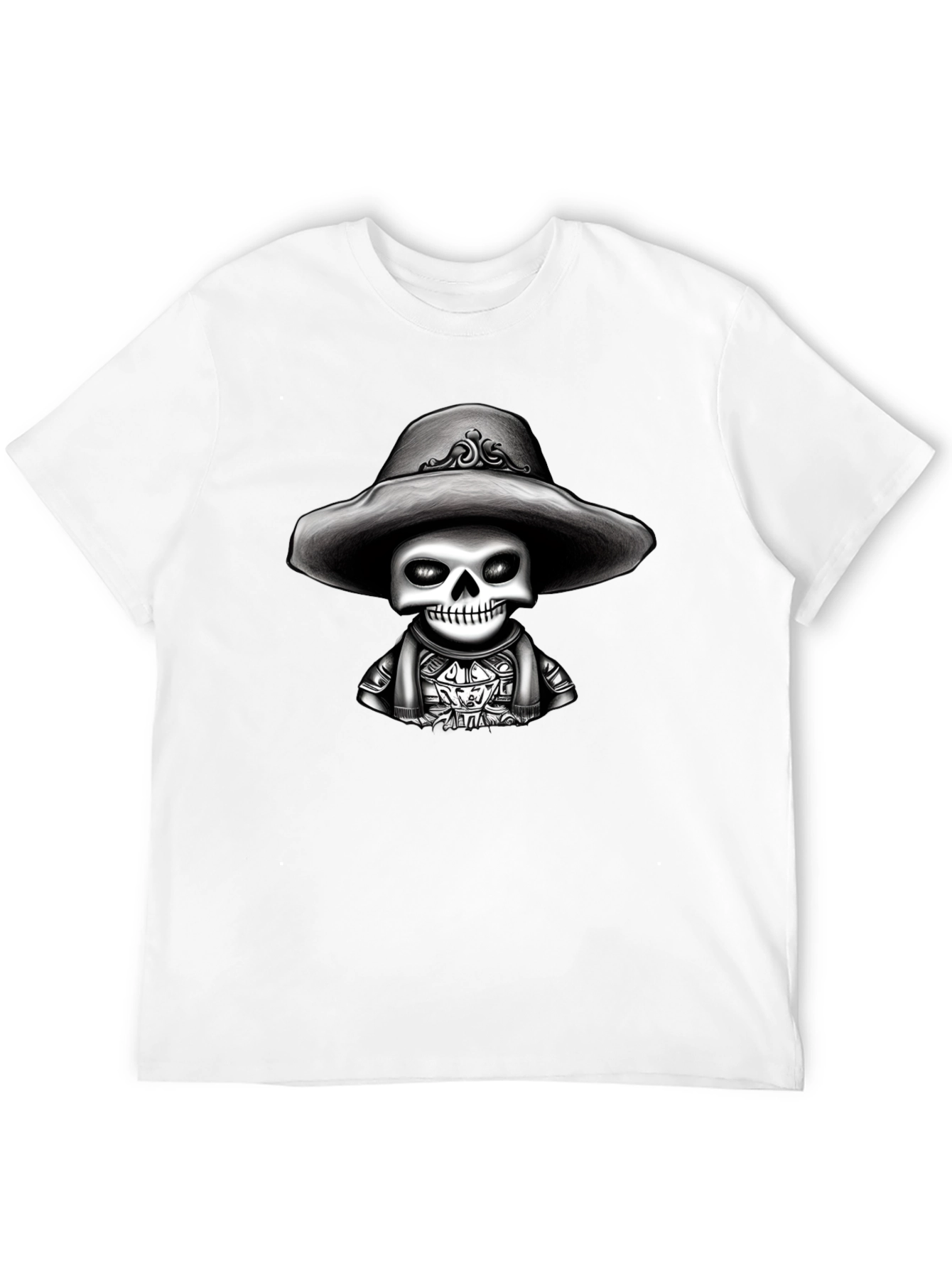 Skeleton in Sombrero Graphic Tee - Black
