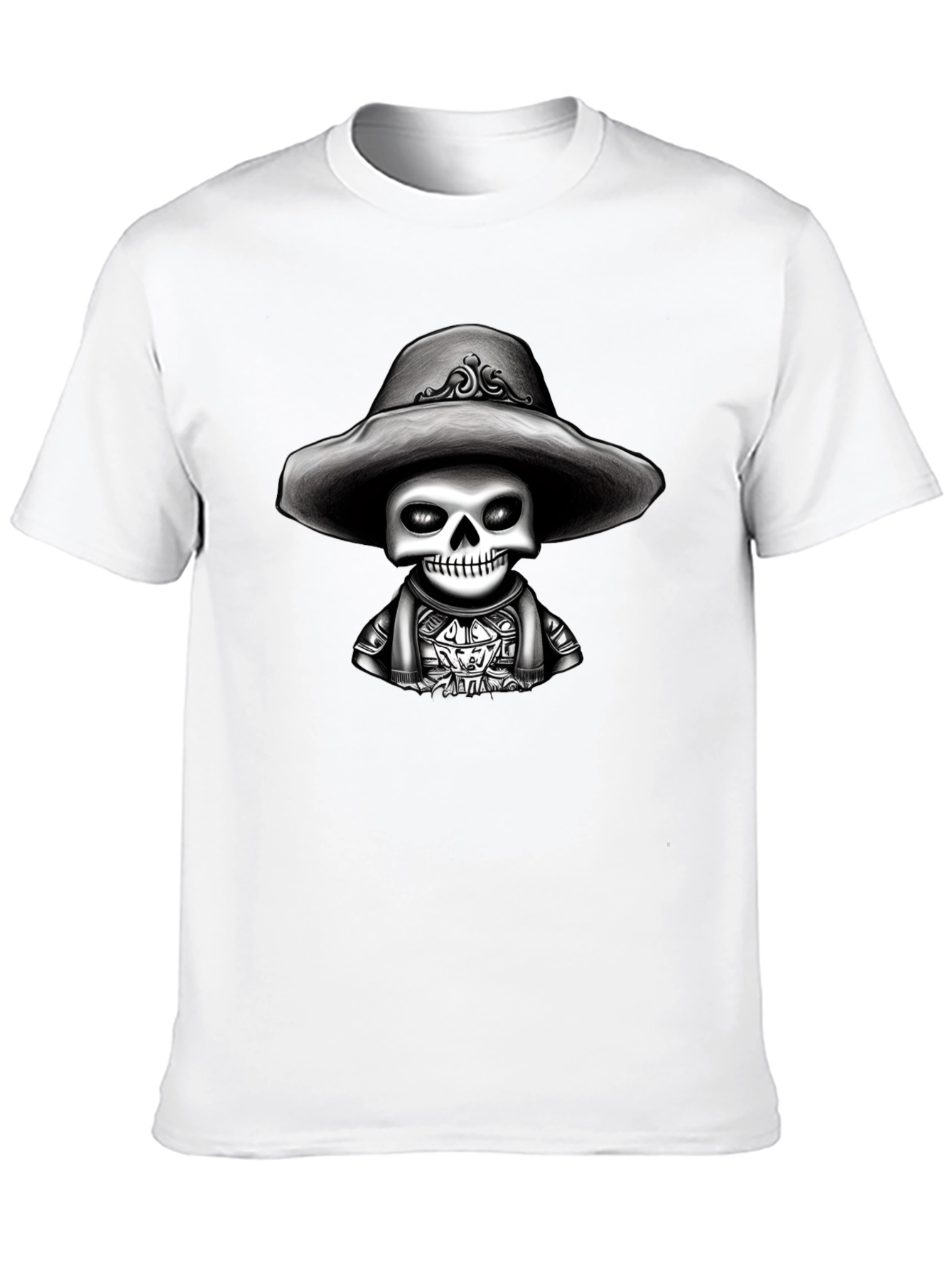 Skeleton in Sombrero Graphic Tee - Black