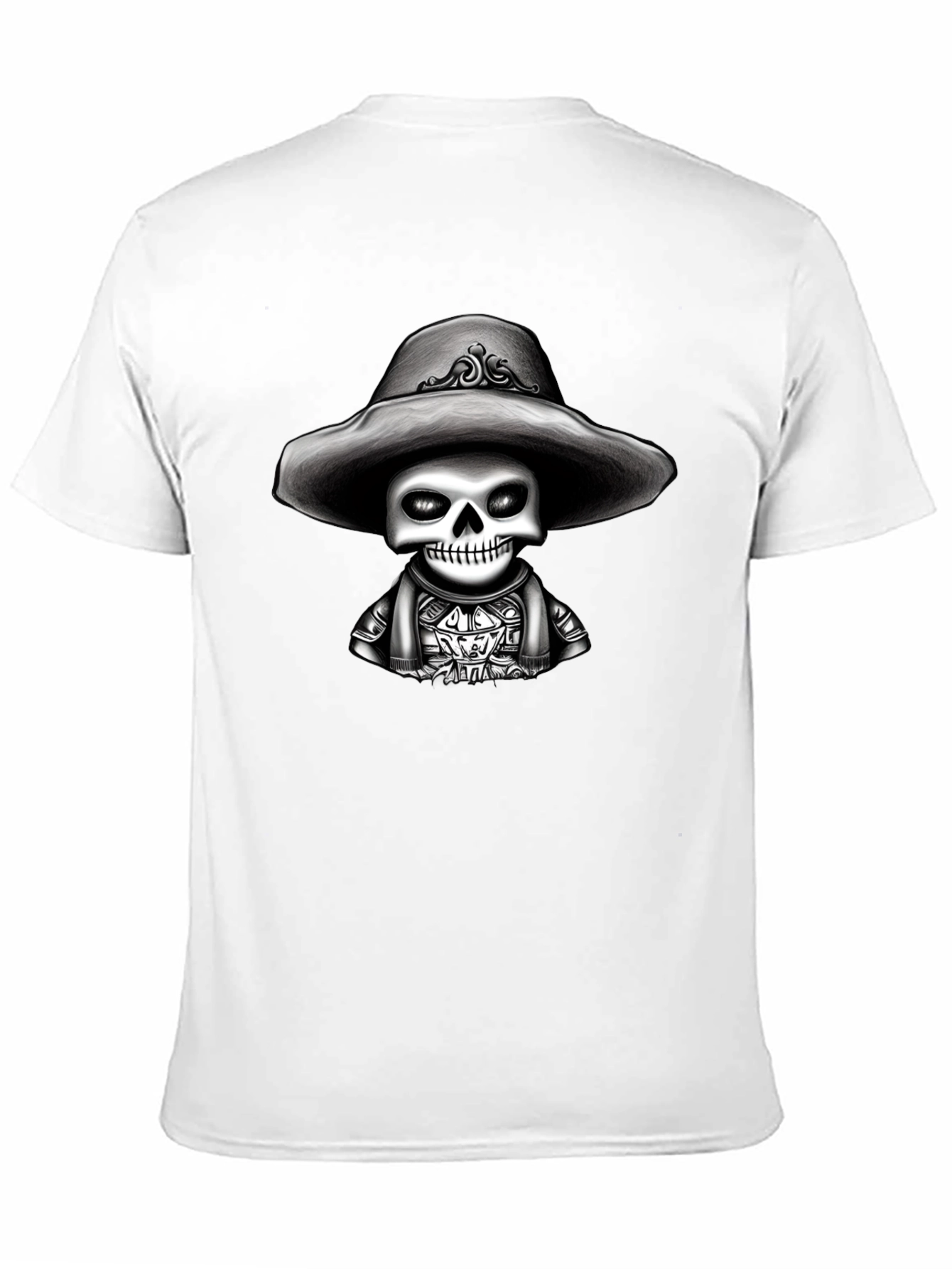 Skeleton in Sombrero Graphic Tee - Black