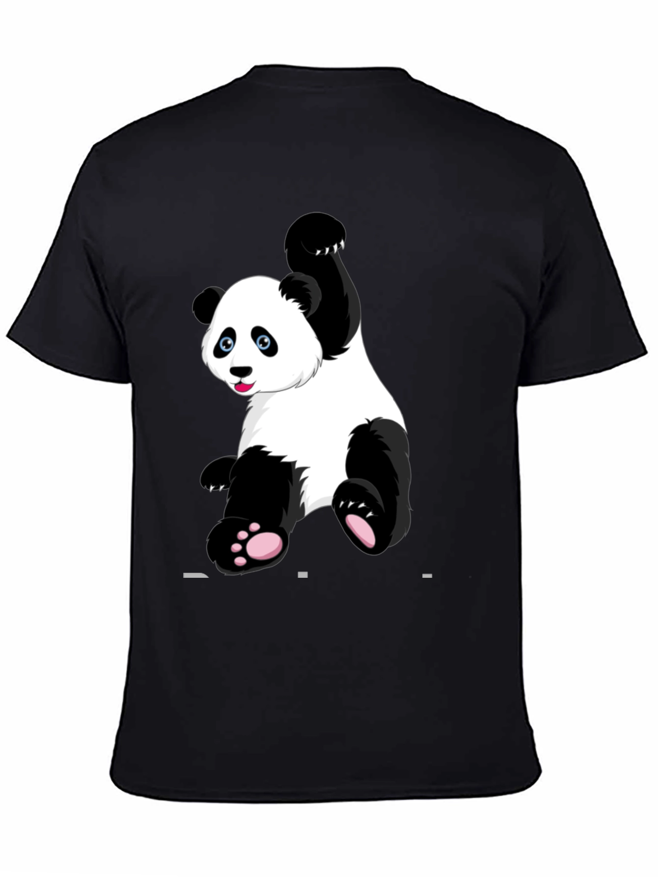 Panda Graphic Tee - Black Cotton Blend