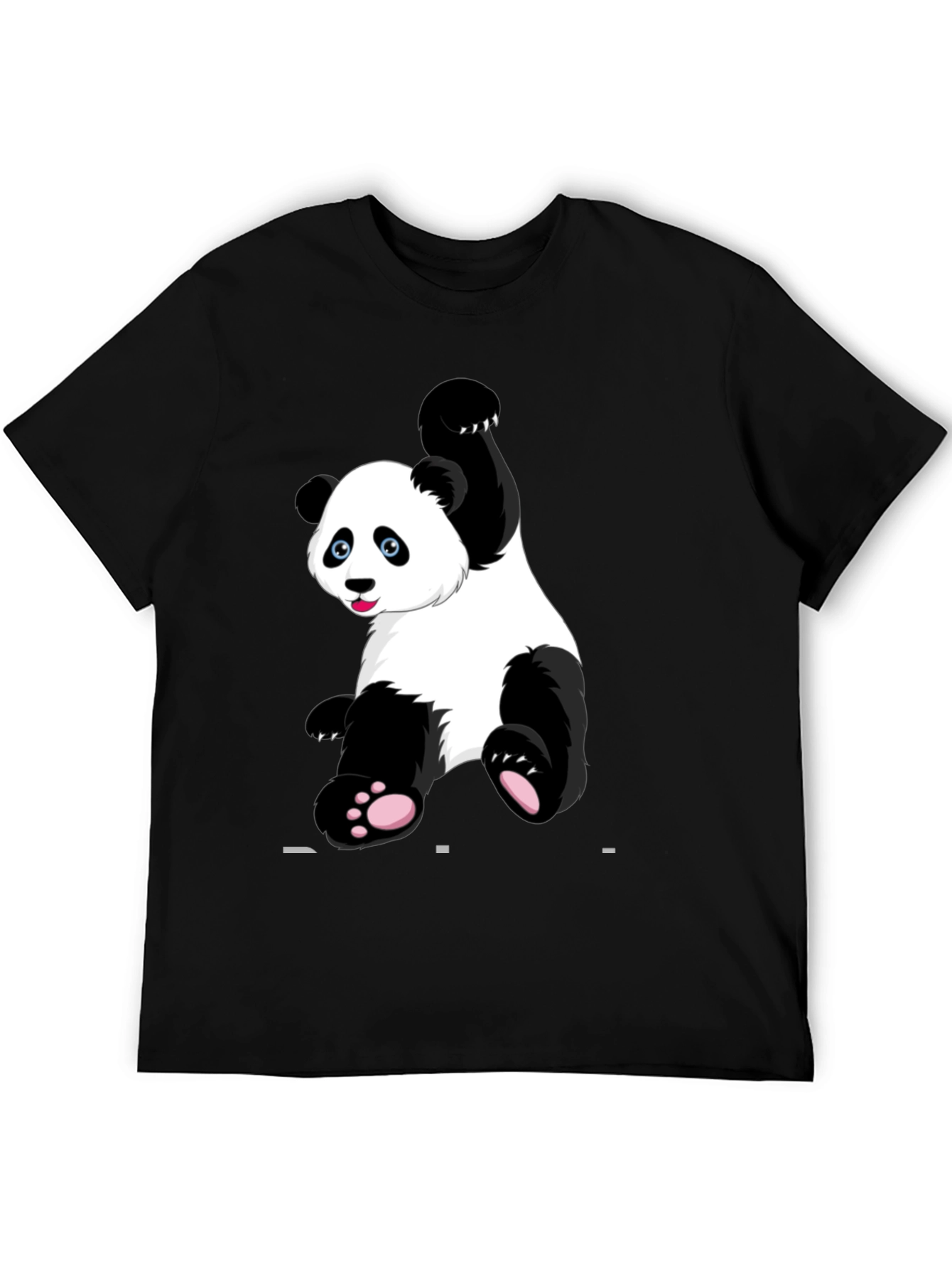 Panda Graphic Tee - Black Cotton Blend