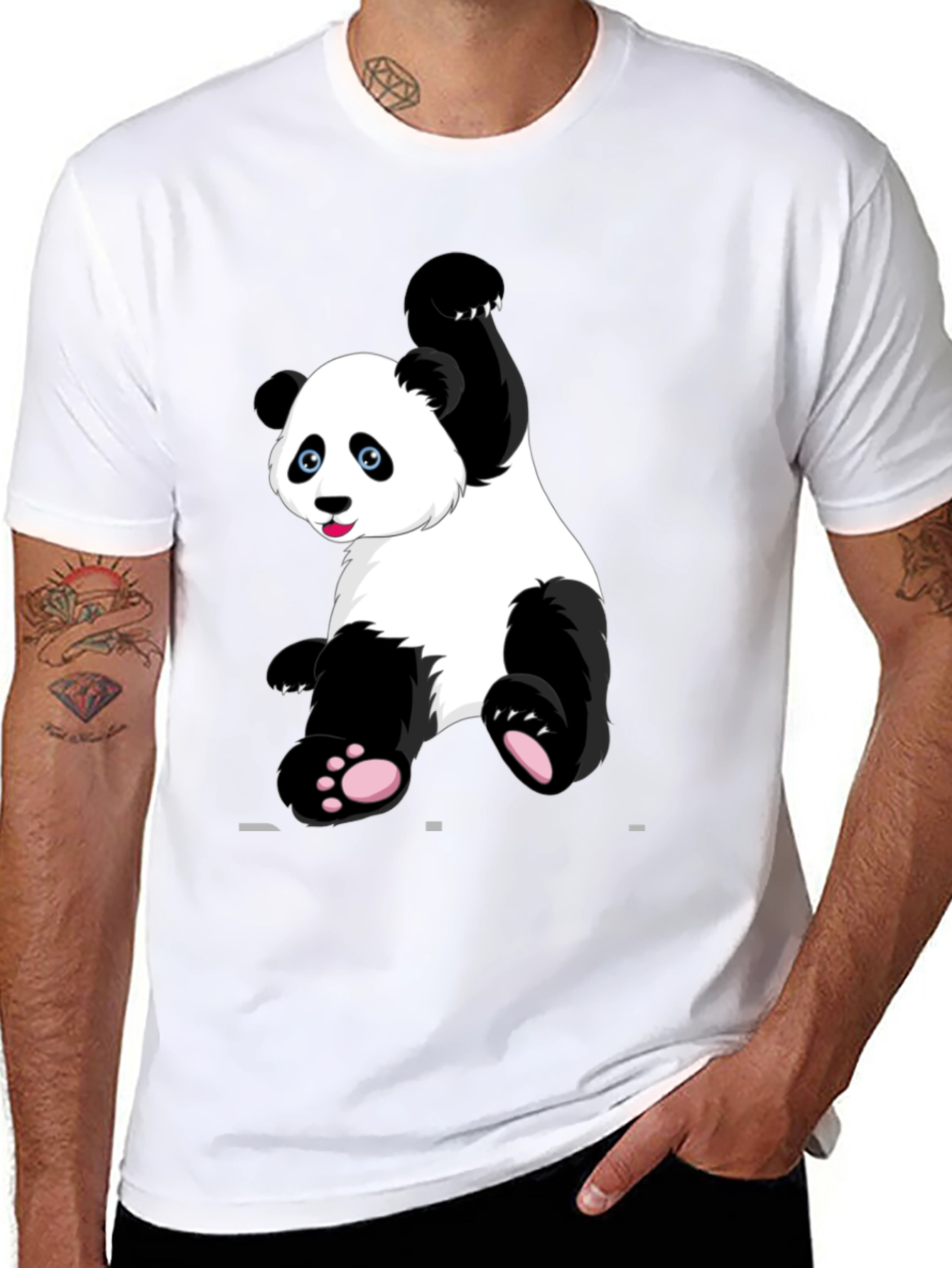 Panda Graphic Tee - Black Cotton Blend