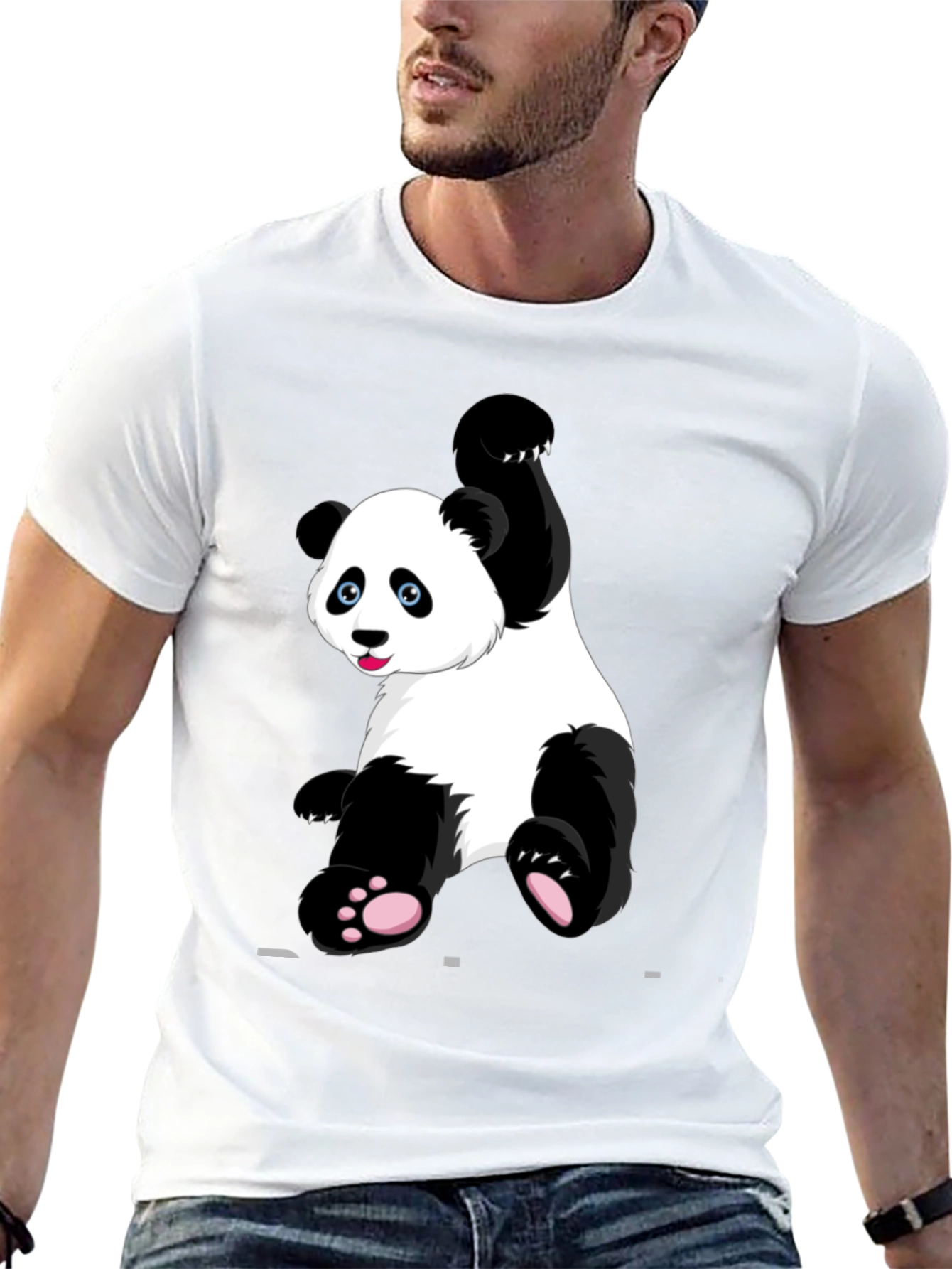 Panda Graphic Tee - Black Cotton Blend