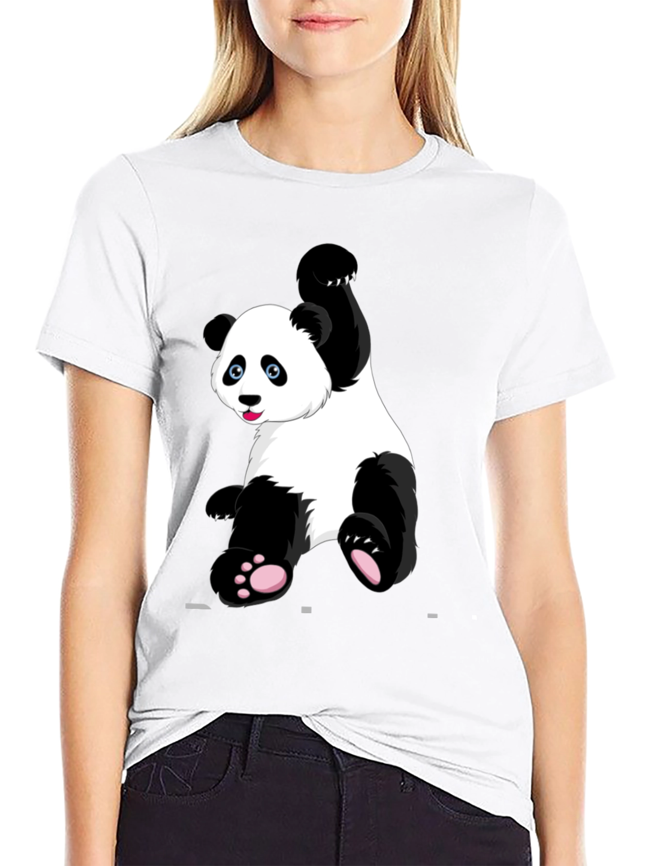 Panda Graphic Tee - Black Cotton Blend