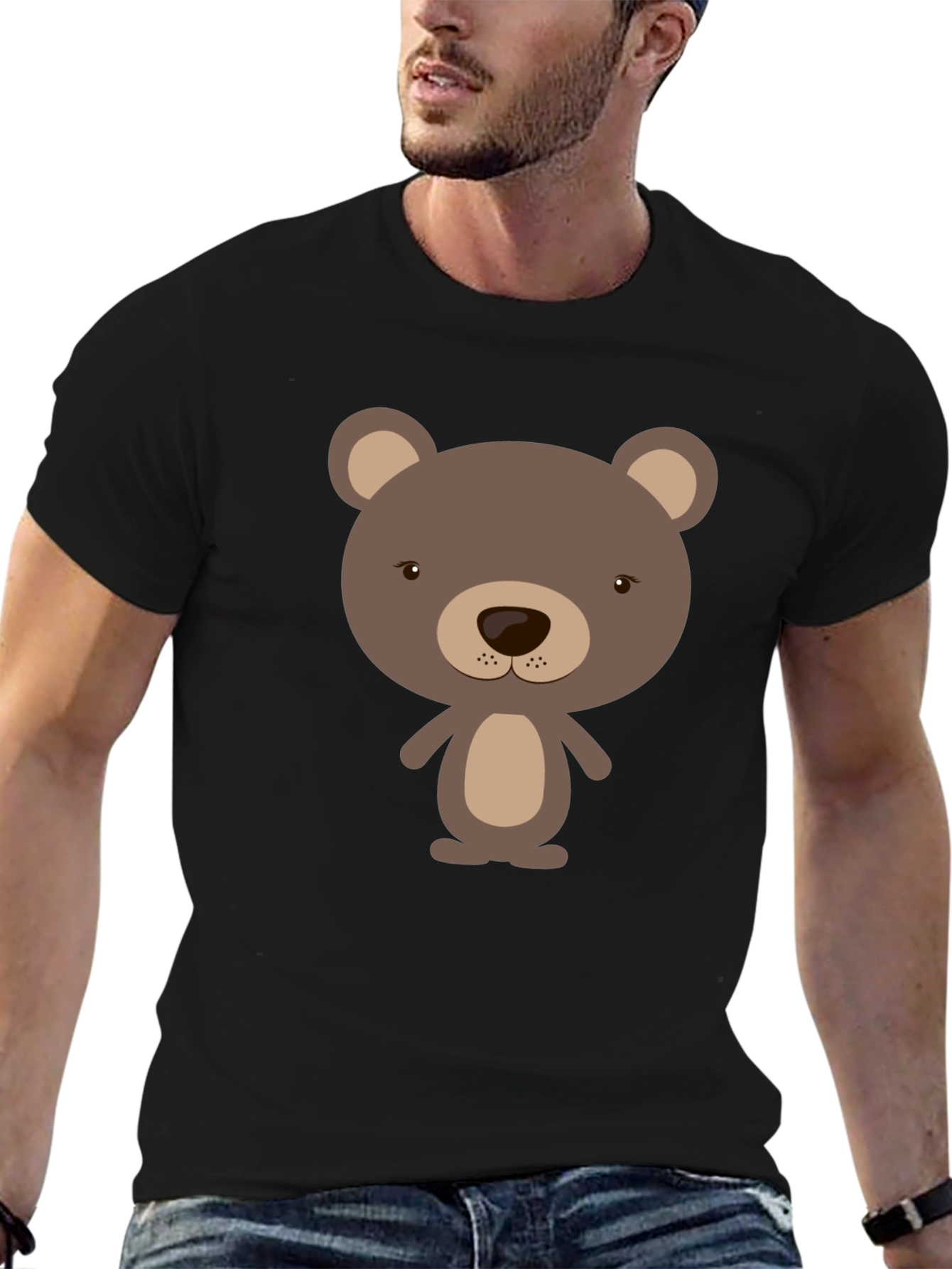 Cute Bear Graphic Tee - Soft Cotton Blend