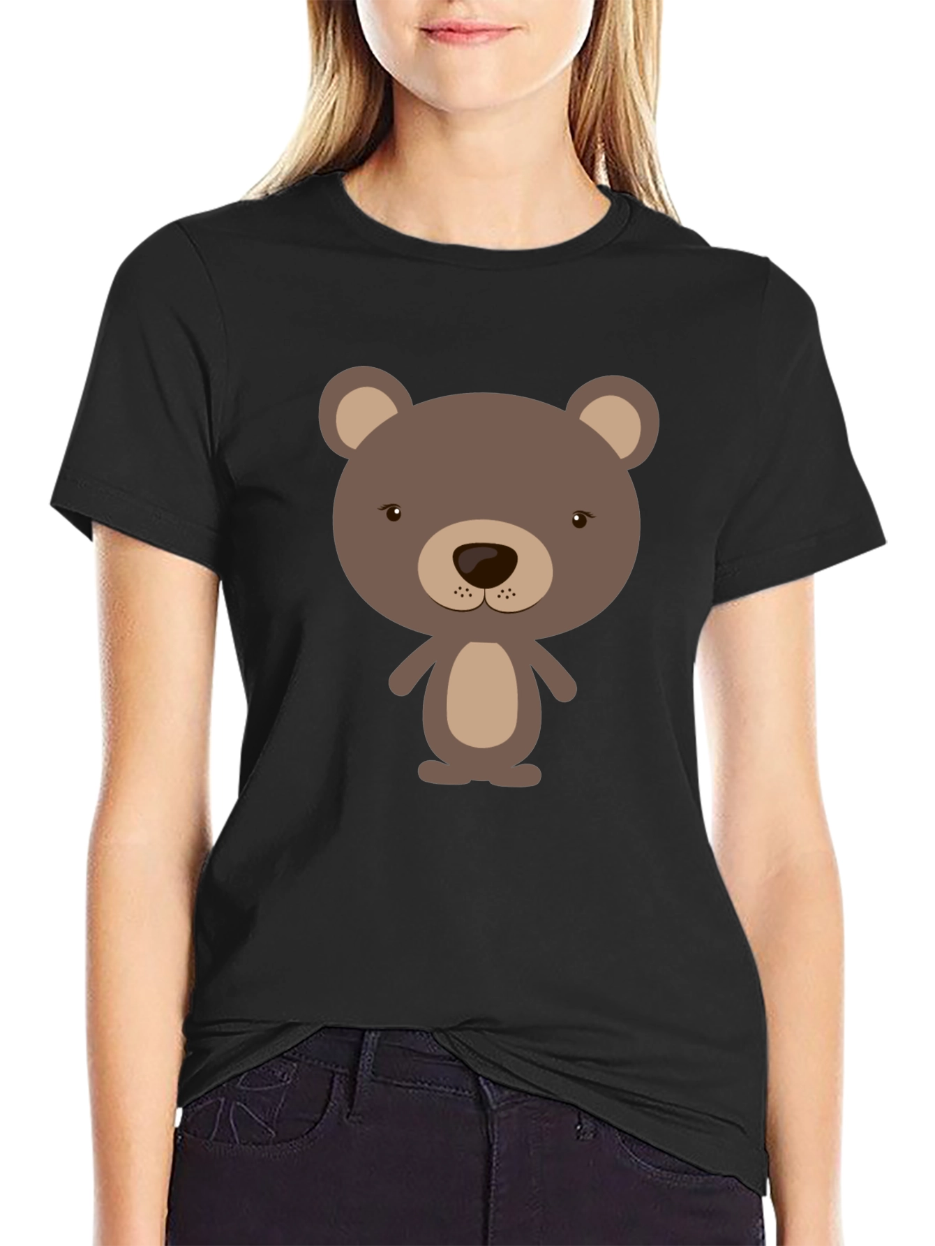 Cute Bear Graphic Tee - Soft Cotton Blend
