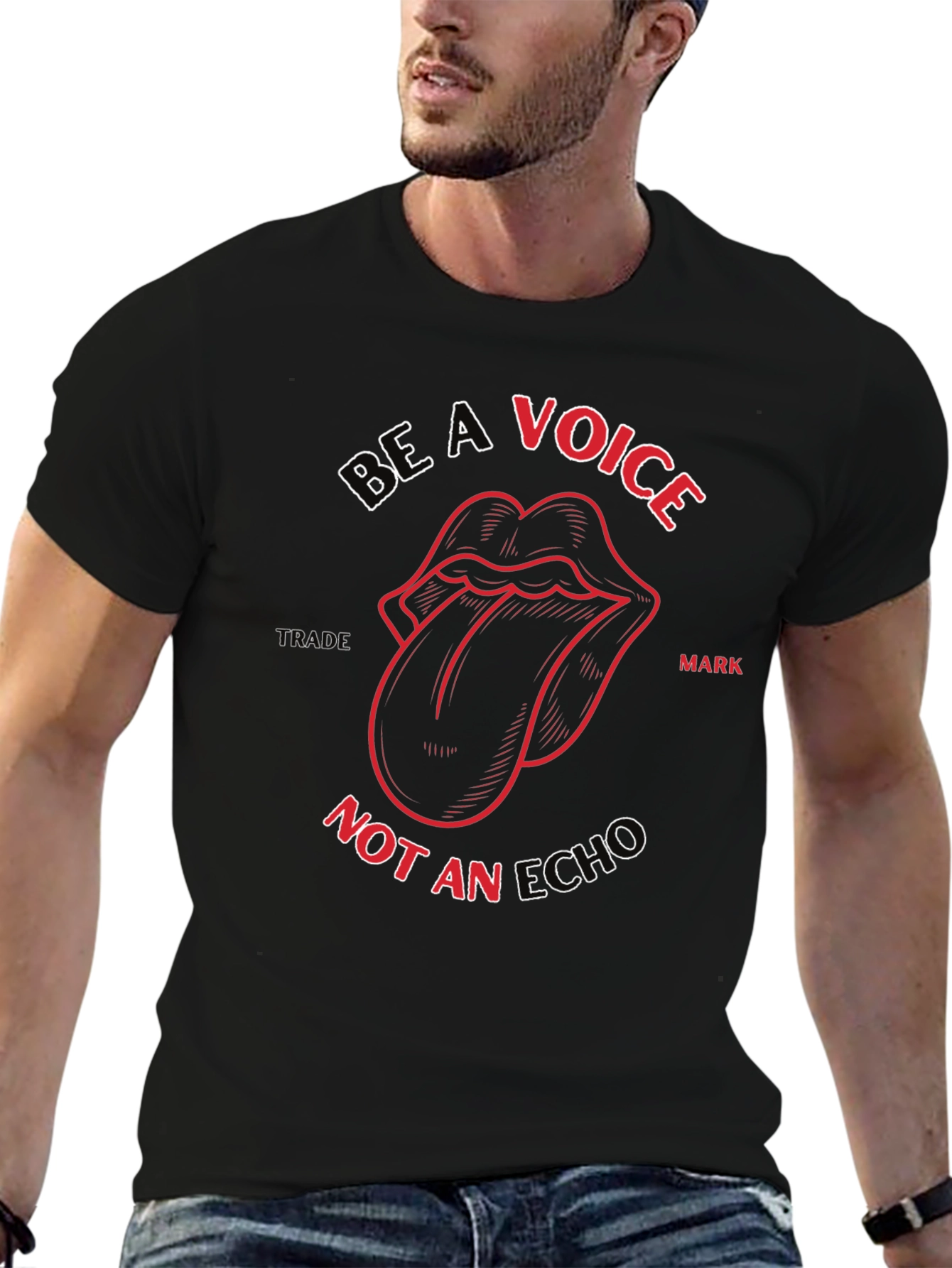 Be a Voice Graphic T-Shirt - Stylish Black Tee