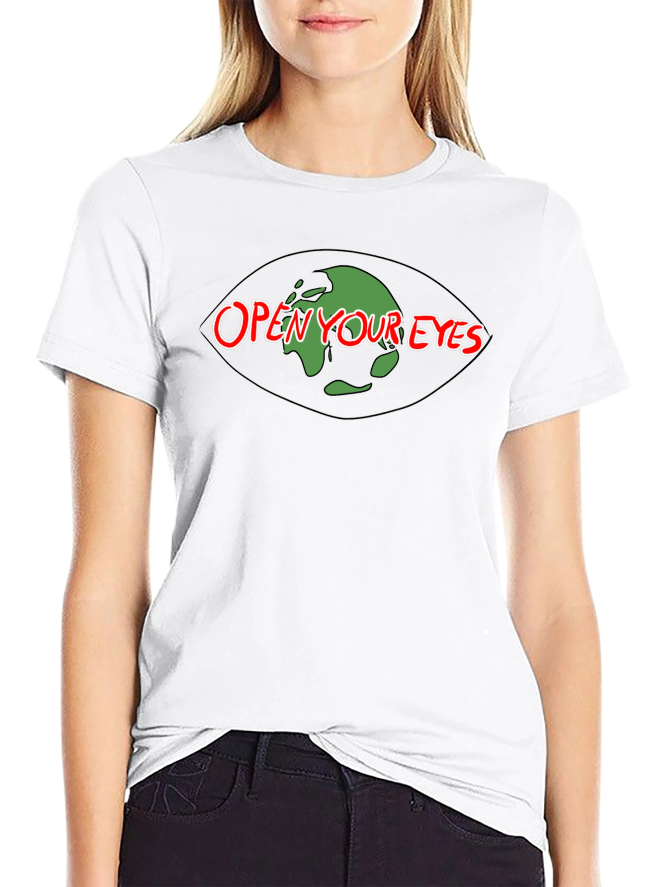 Open Your Eyes Graphic T-Shirt - Black Cotton Tee