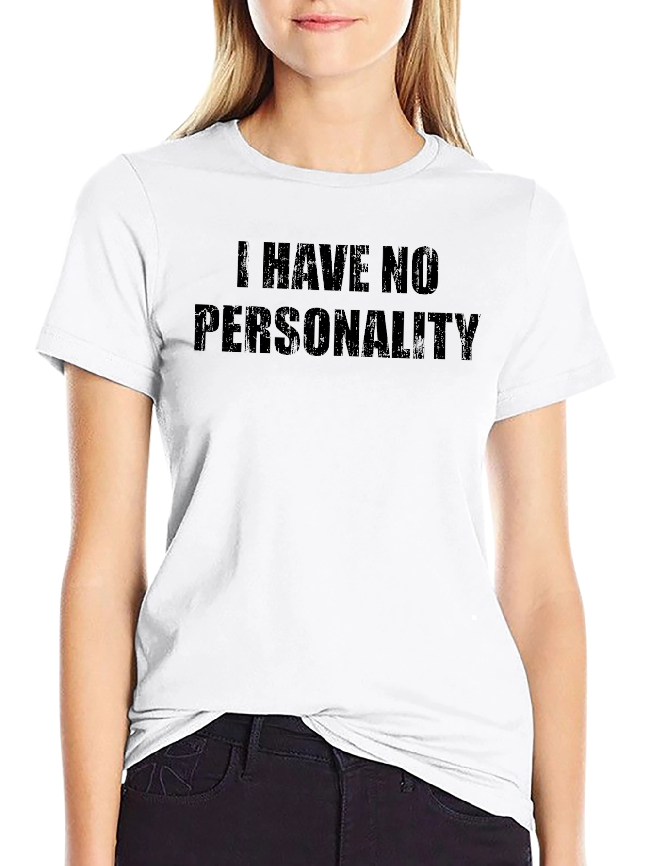 I Have No Personality Funny Black T-Shirt