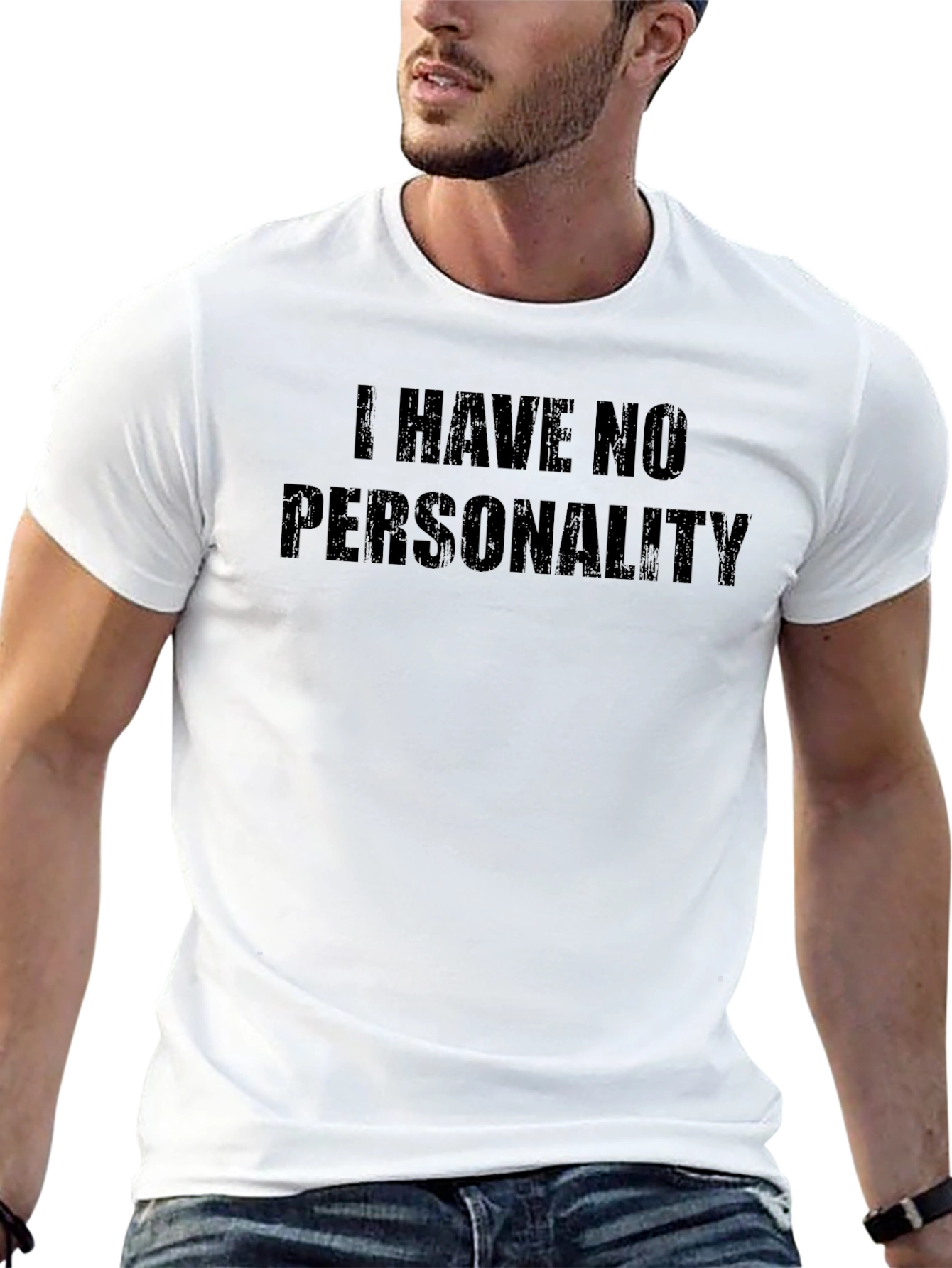 I Have No Personality Funny Black T-Shirt