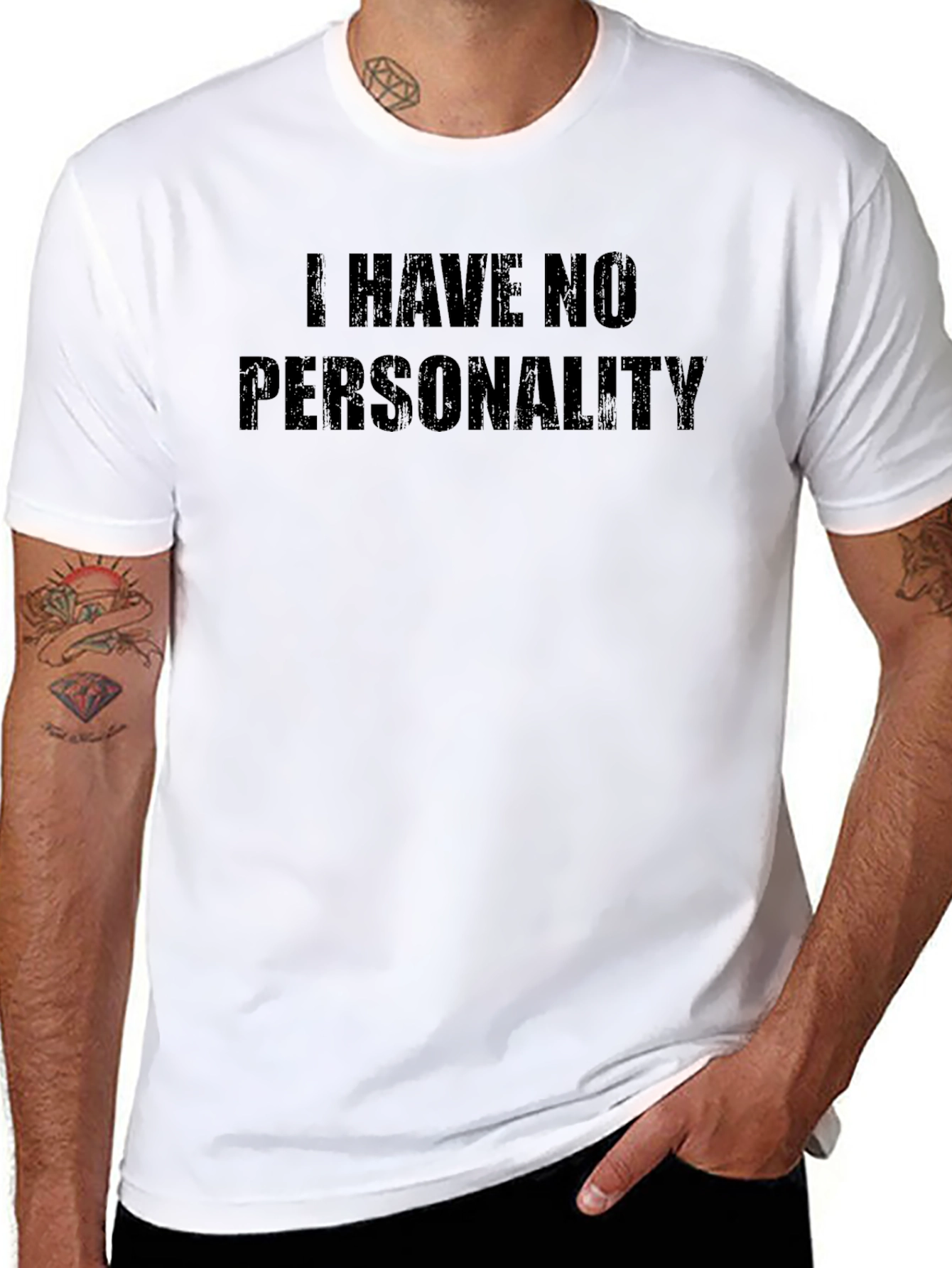 I Have No Personality Funny Black T-Shirt