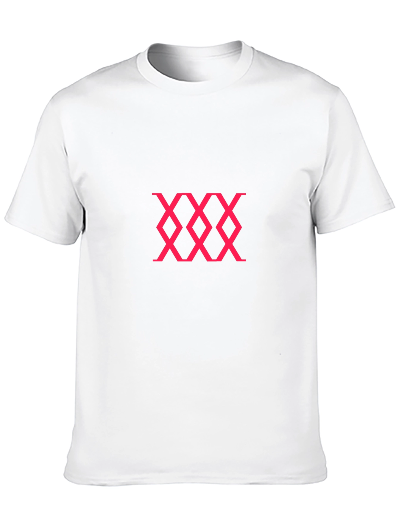 Black Tee with Pink Abstract Diamond Pattern