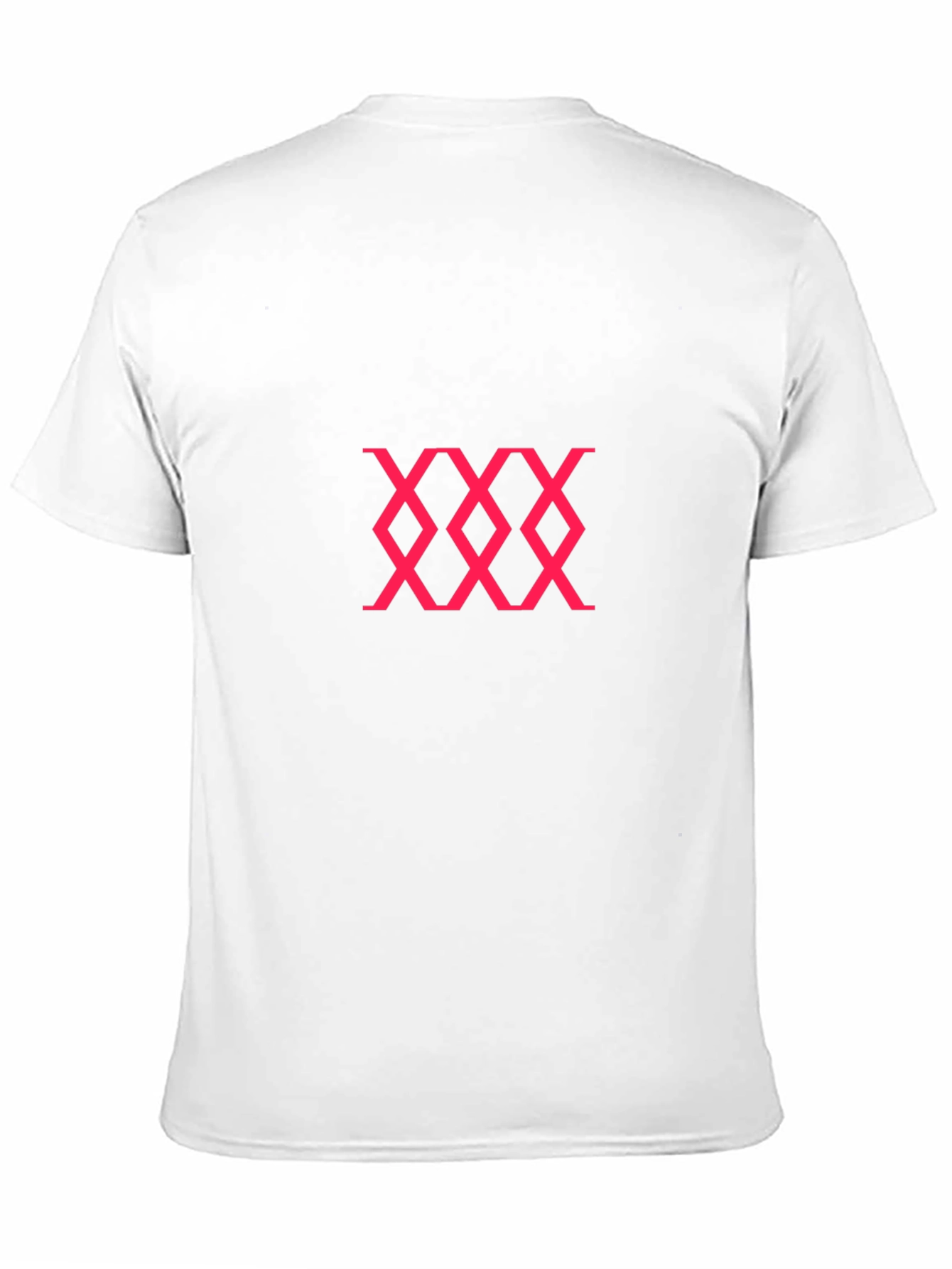 Black Tee with Pink Abstract Diamond Pattern