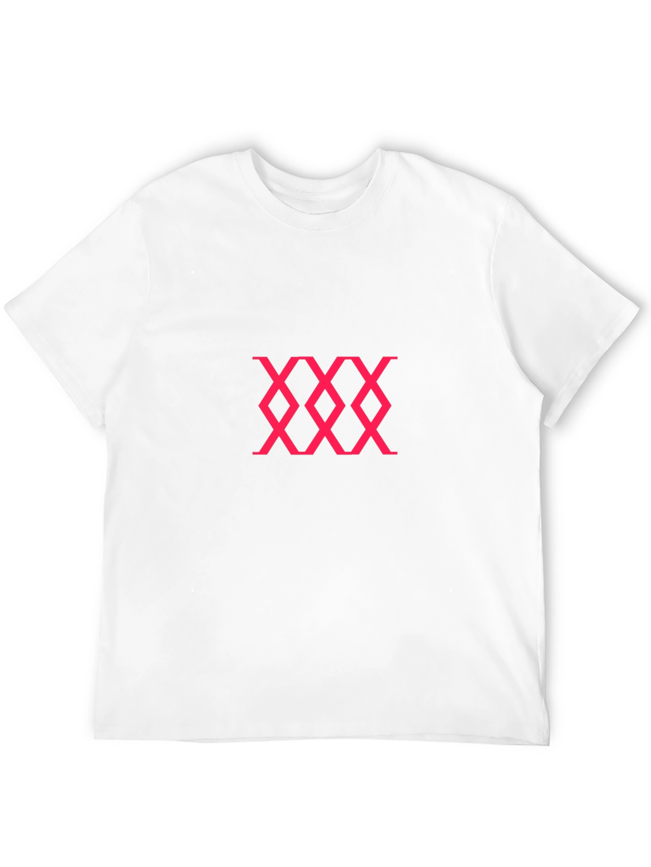 Black Tee with Pink Abstract Diamond Pattern