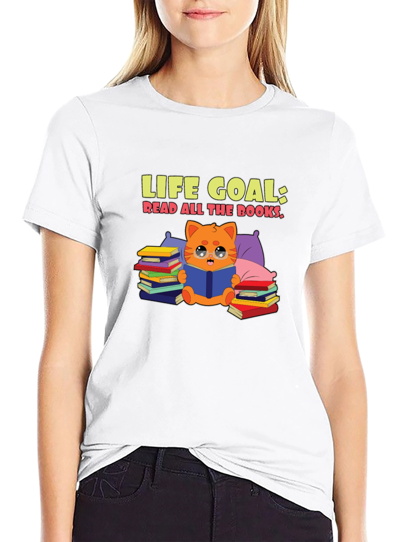 Life Goal Read All the Books Black T-Shirt