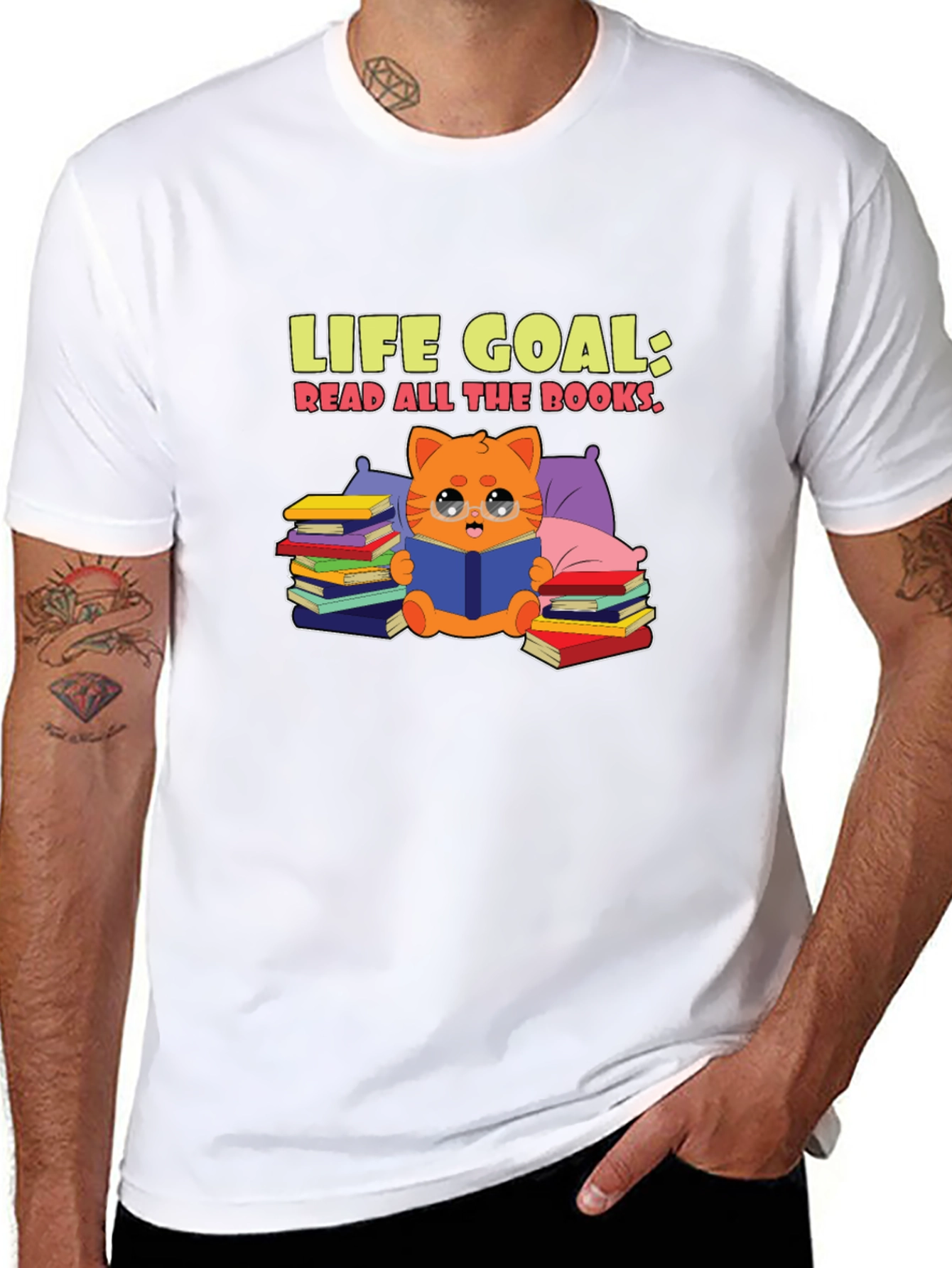 Life Goal Read All the Books Black T-Shirt