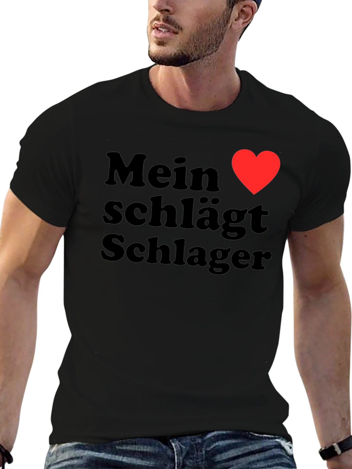 Mein Herz Schlager Heart Graphic Tee Shirt